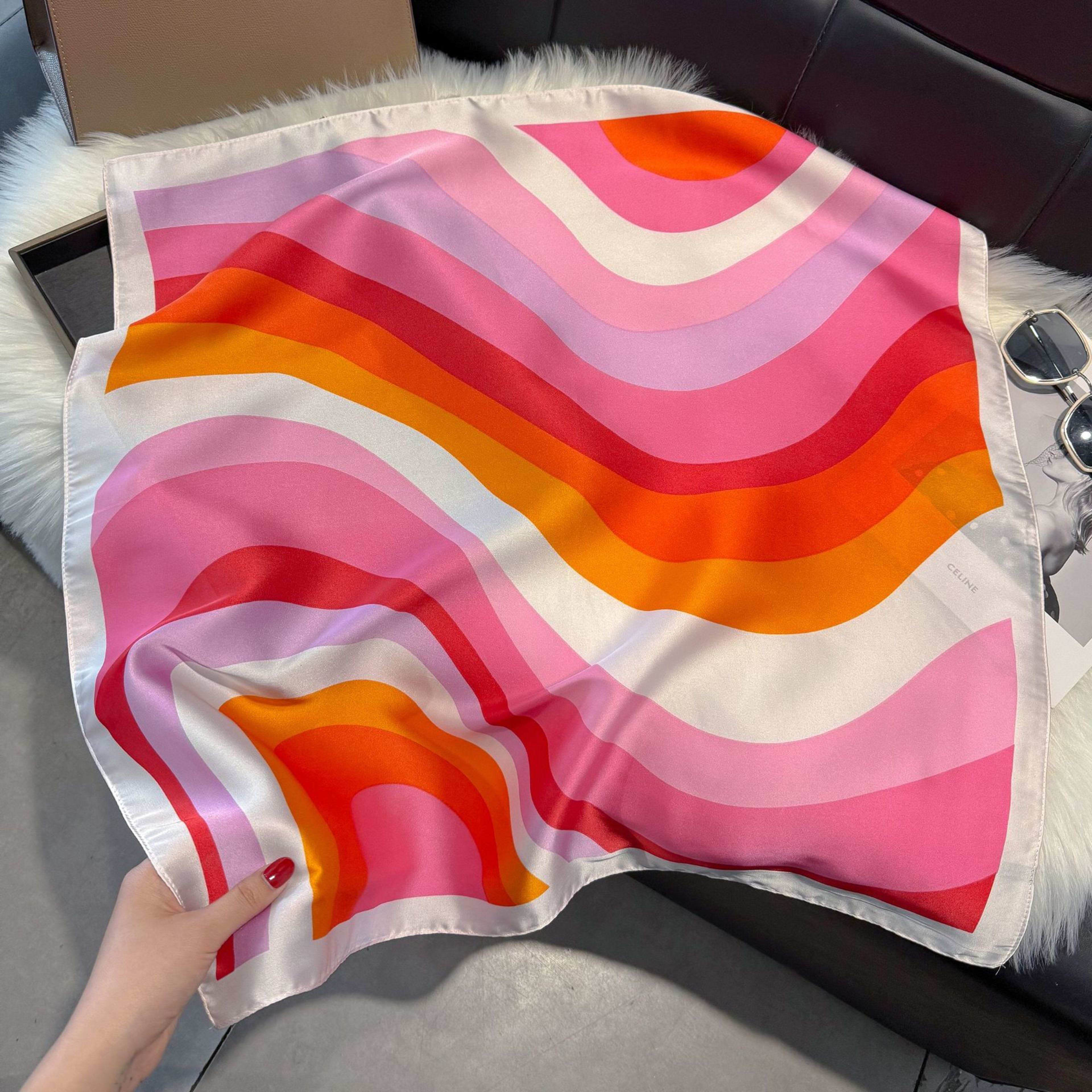 European And American-style ScarfSquare Kerchief Imitation Silk Vintage Cashew Pattern 26