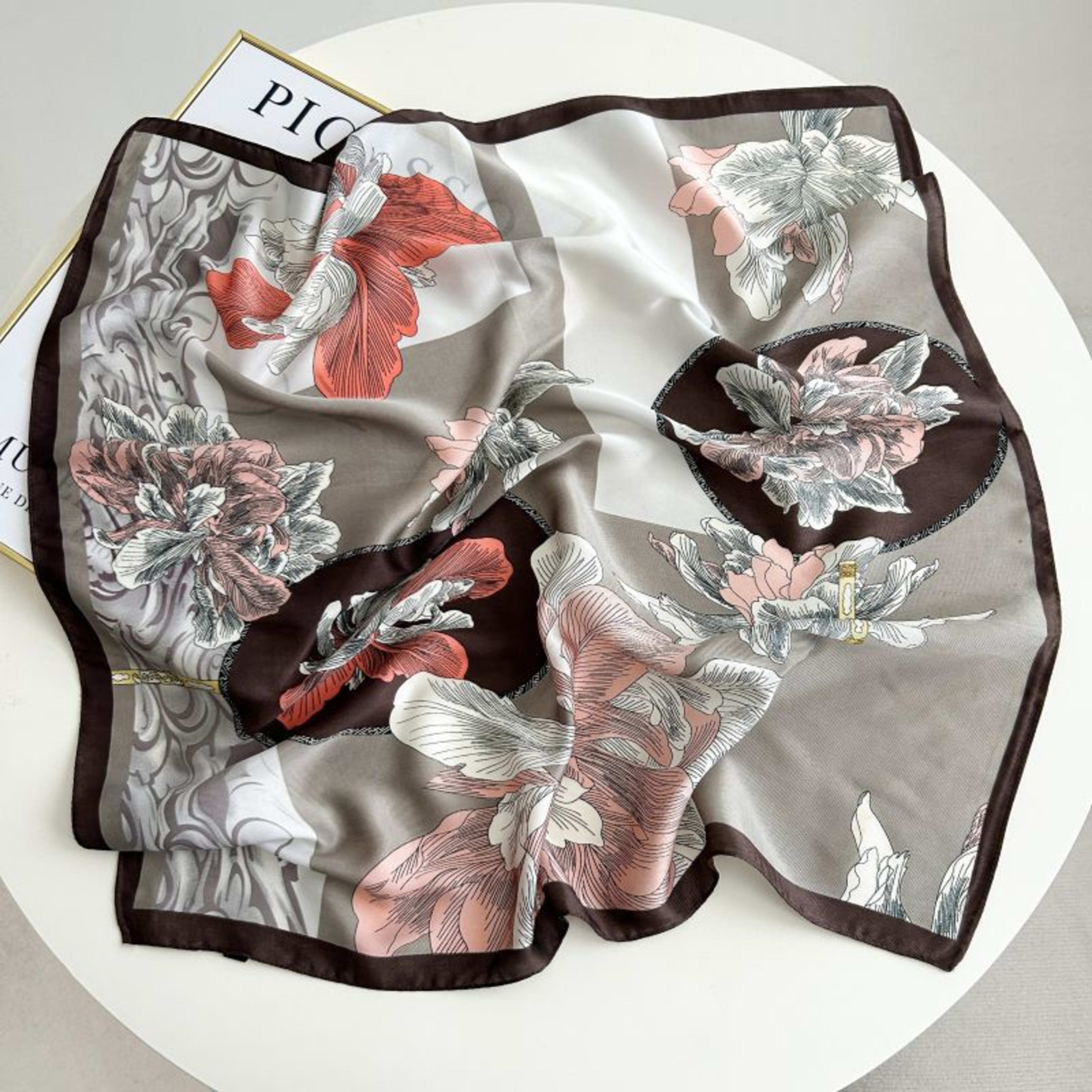 New High-end Twill Silk-look Square Scarf 27