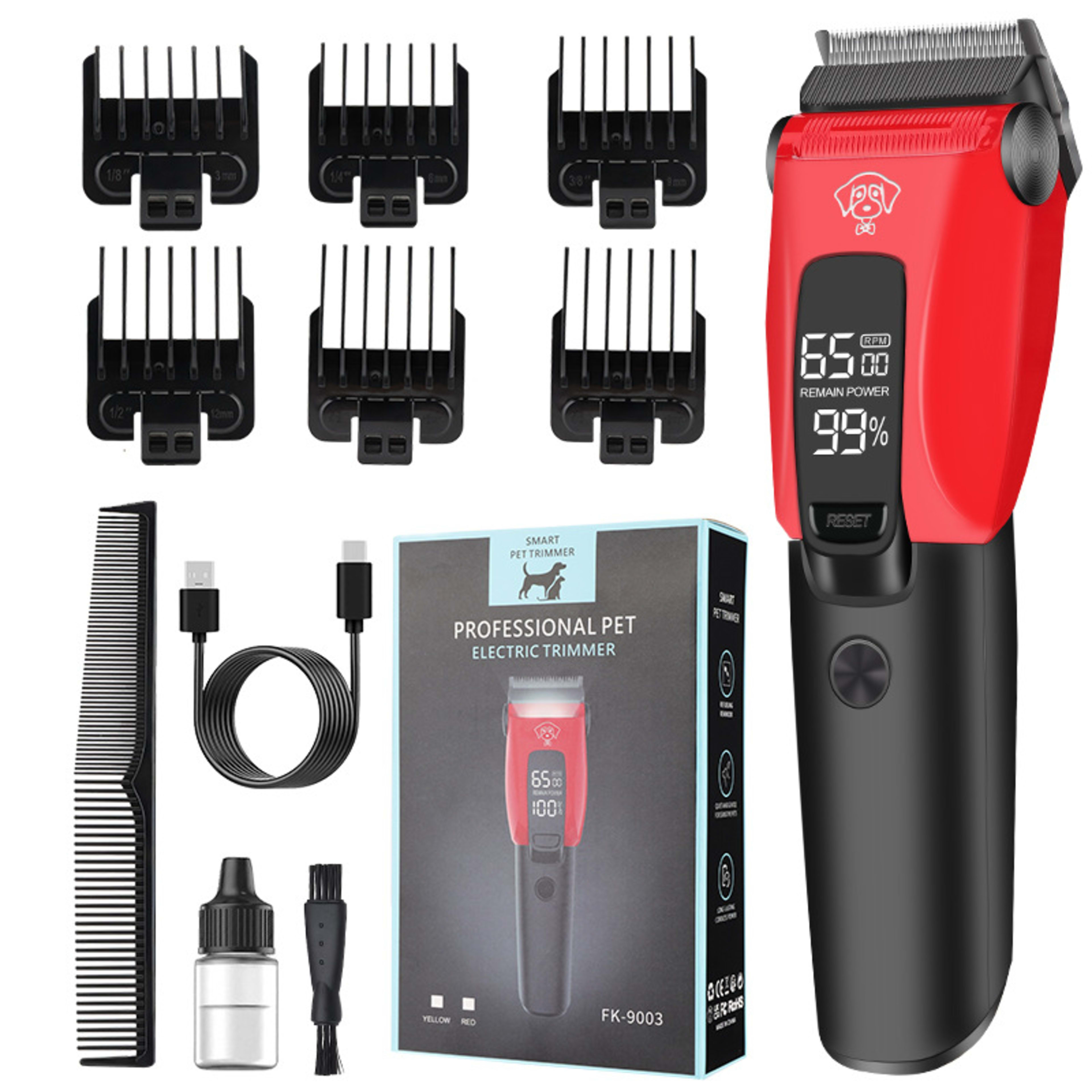 Pet Electric Clipper Dog Grooming Trimmer Rechargeable 6