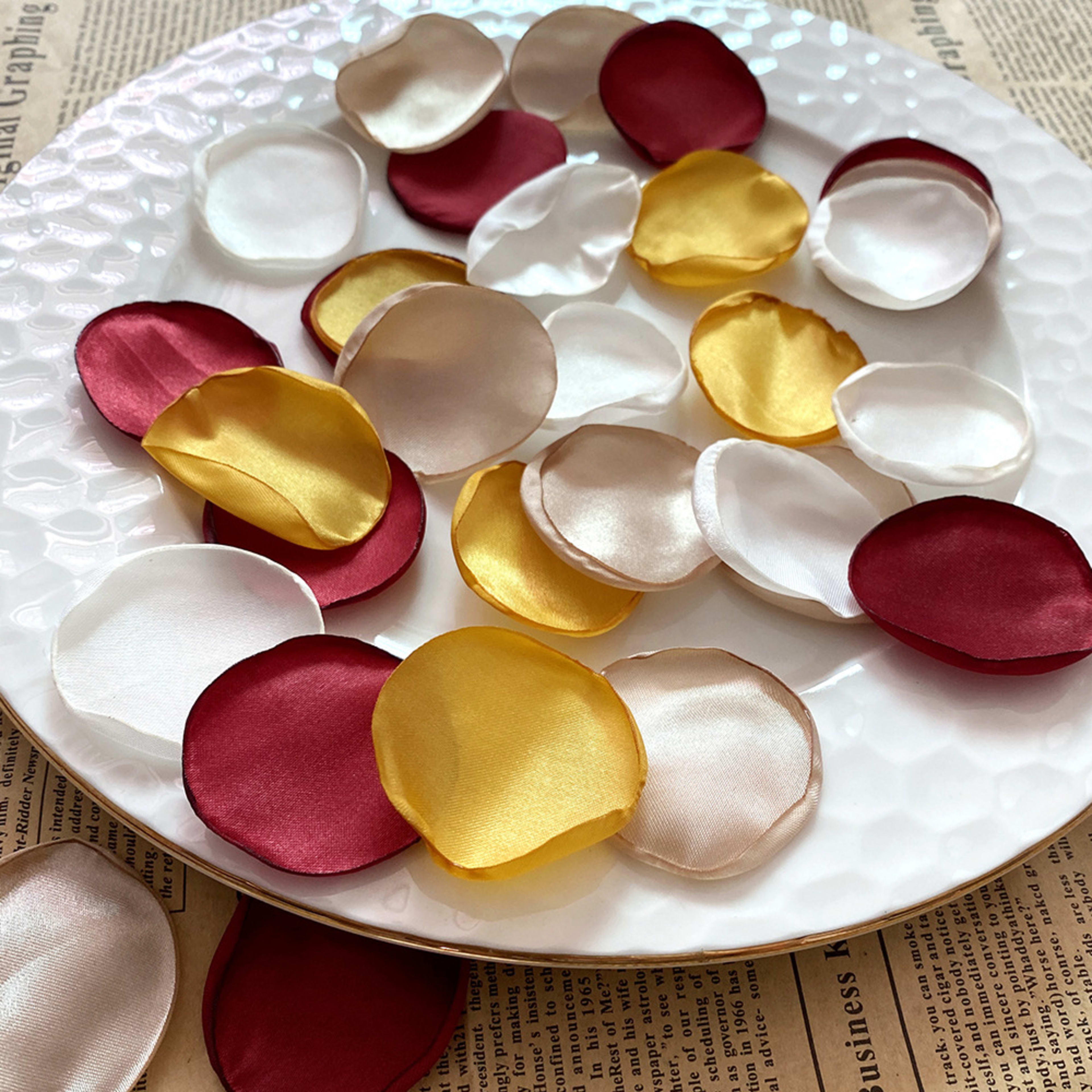 4cm Silk Rose Burnt Edge Petals Wedding Glowing Cream Powder Laminate 5