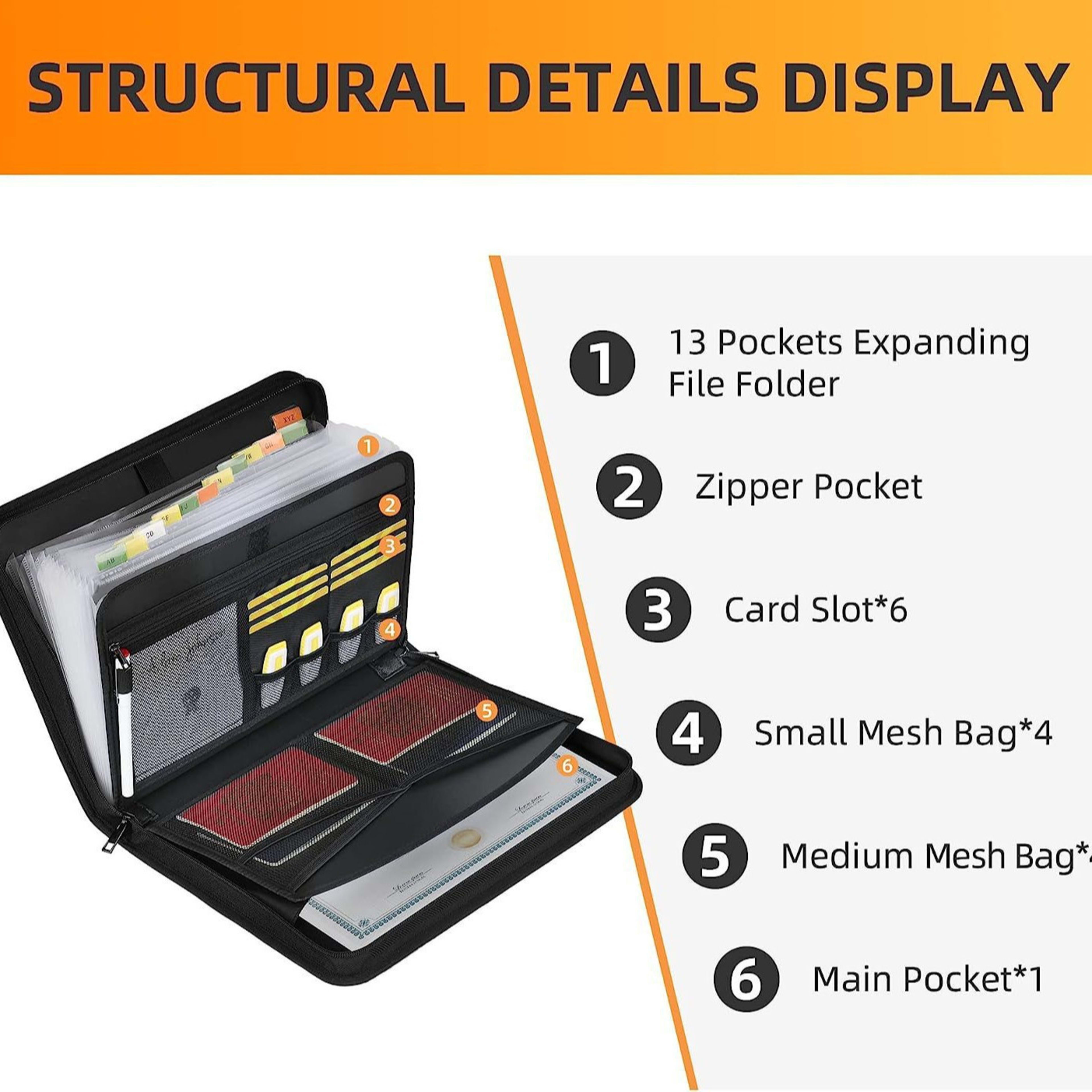 Waterproof And Fireproof File Bag Foldable Organ File Bag 6