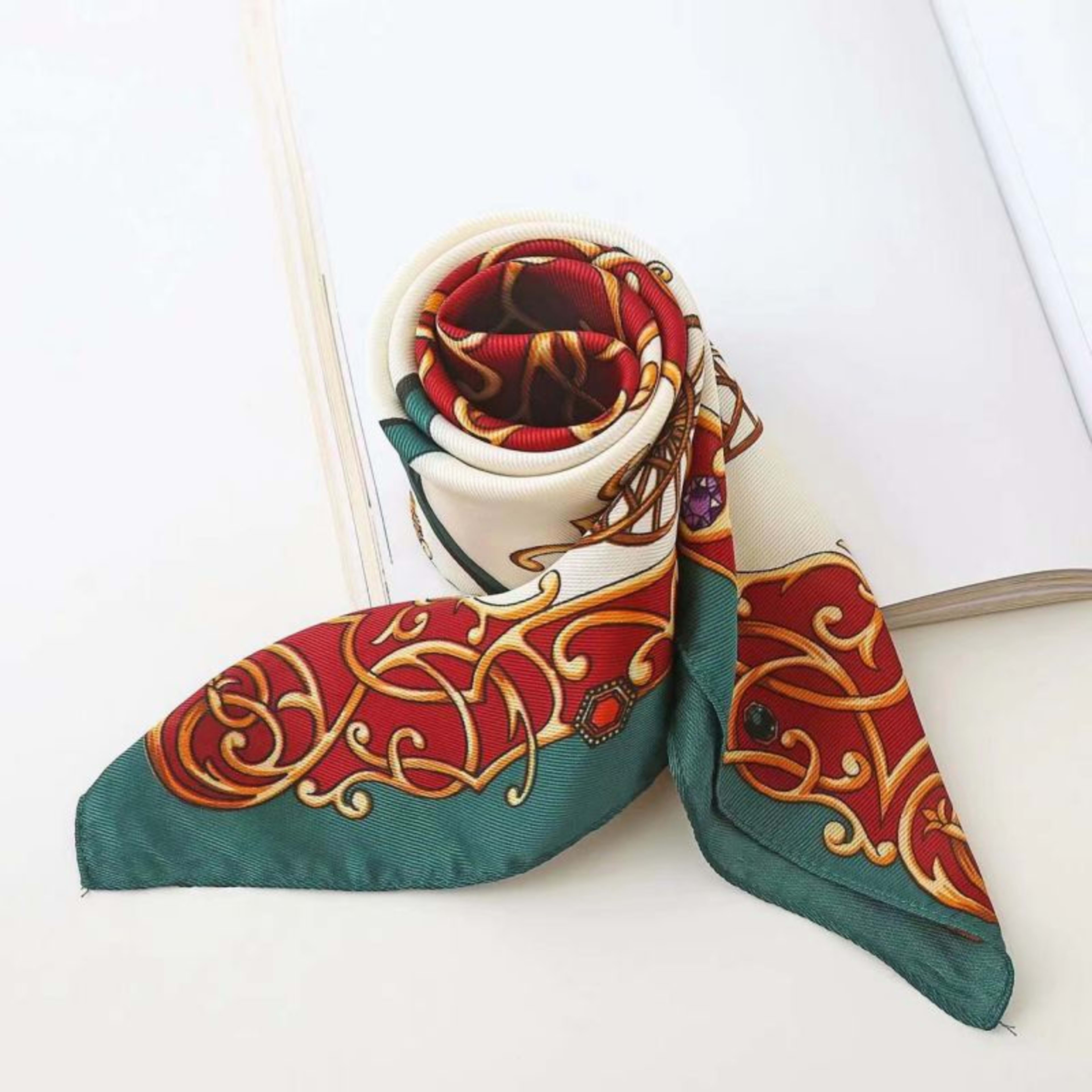 New High-end Twill Silk-look Square Scarf 97