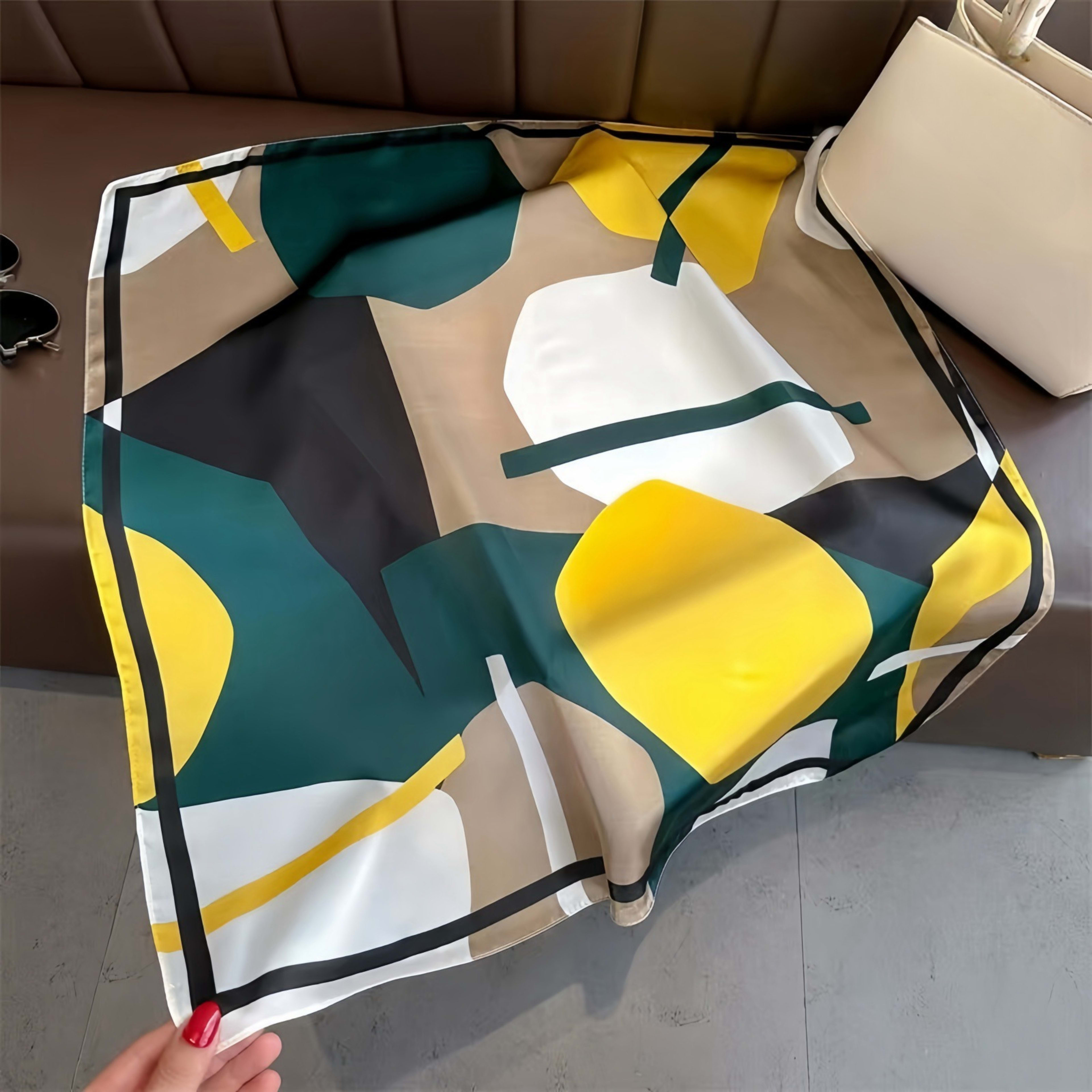 Small Scarf Vintage Printed Silk Scarf For Women 92