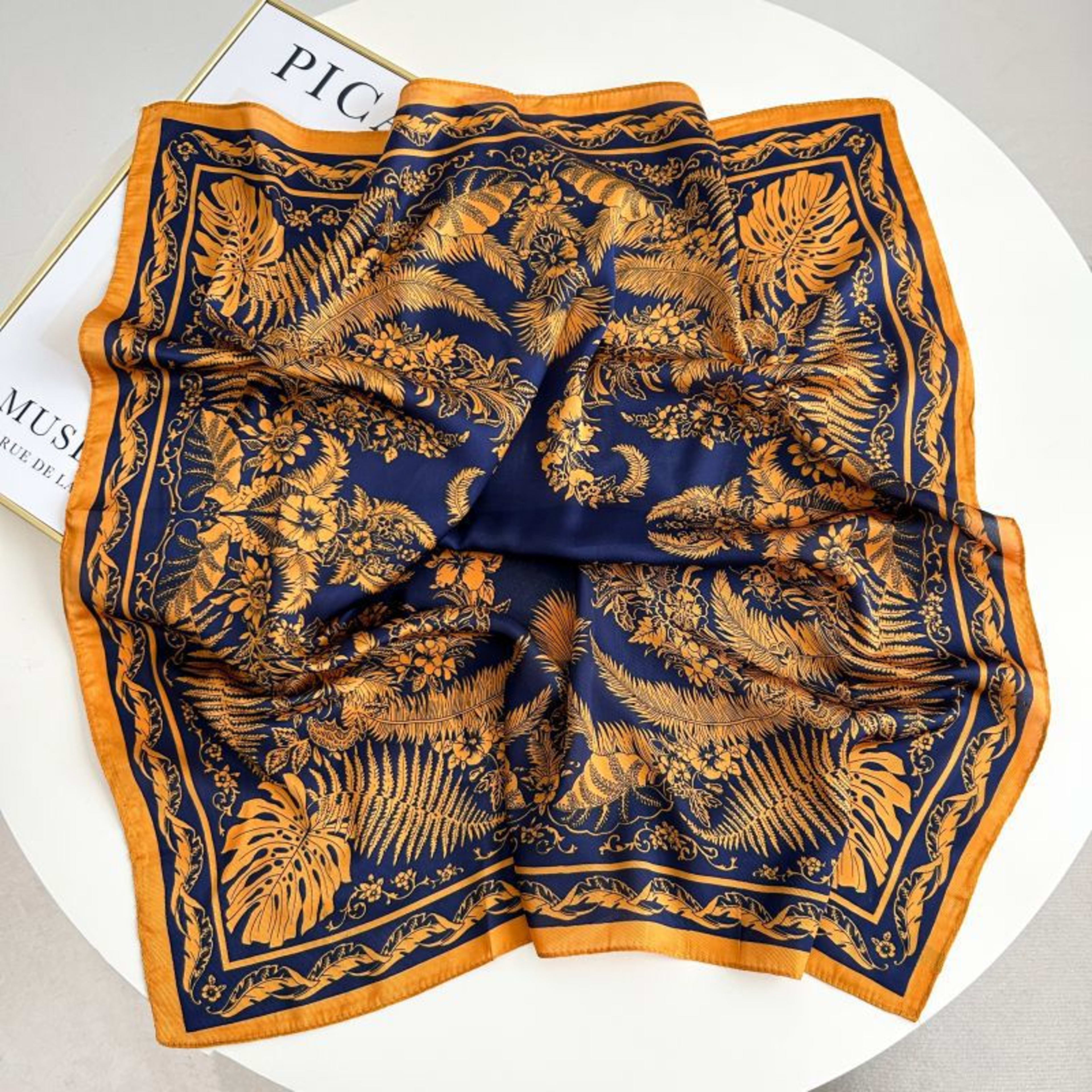 New High-end Twill Silk-look Square Scarf 46