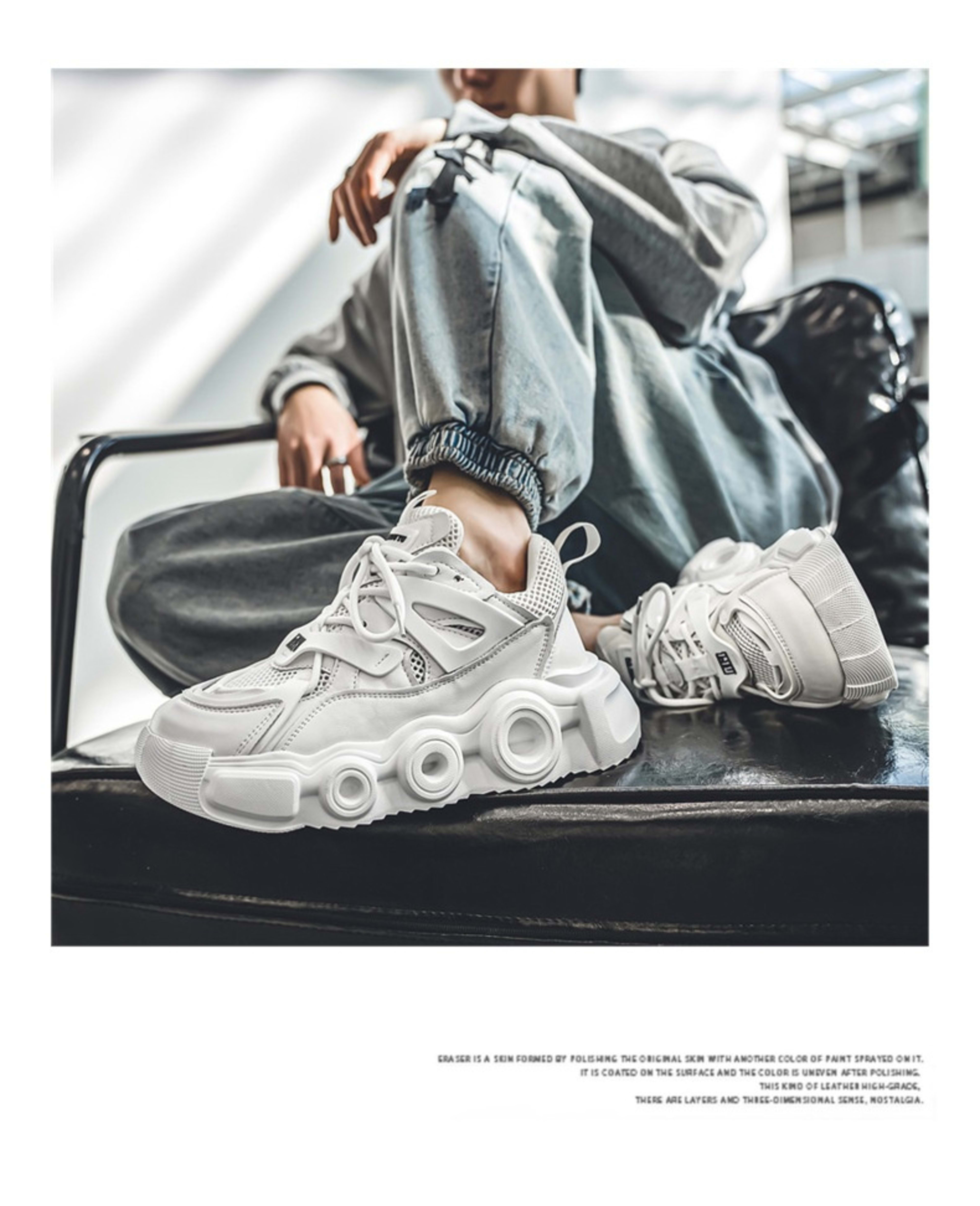 Men's Breathable Mesh Thick Sole Height Increasing Fashion All-match Casual Sneaker 3