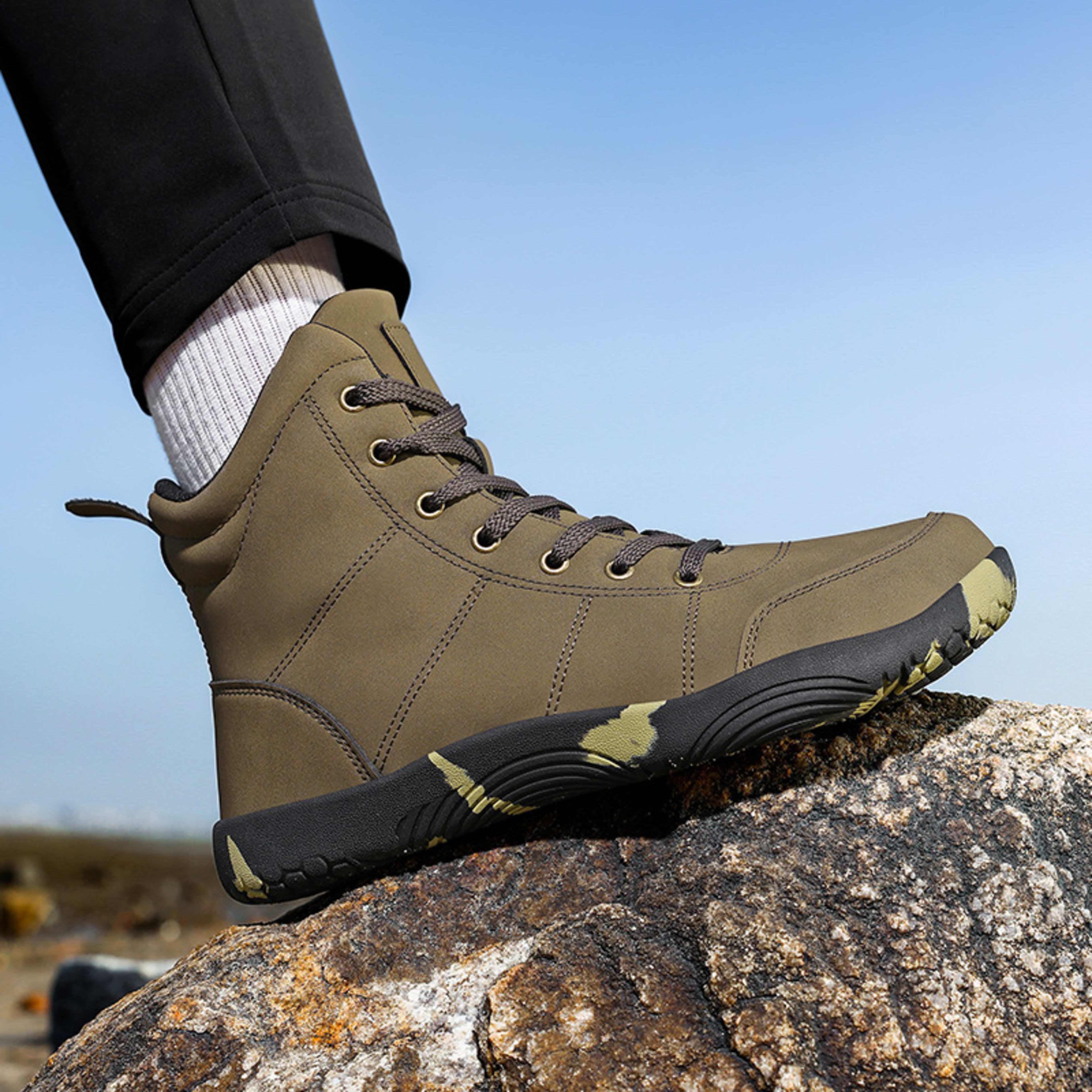 Leather High-top Wide-toe Outdoor Hiking Men's Sports Shoes 5