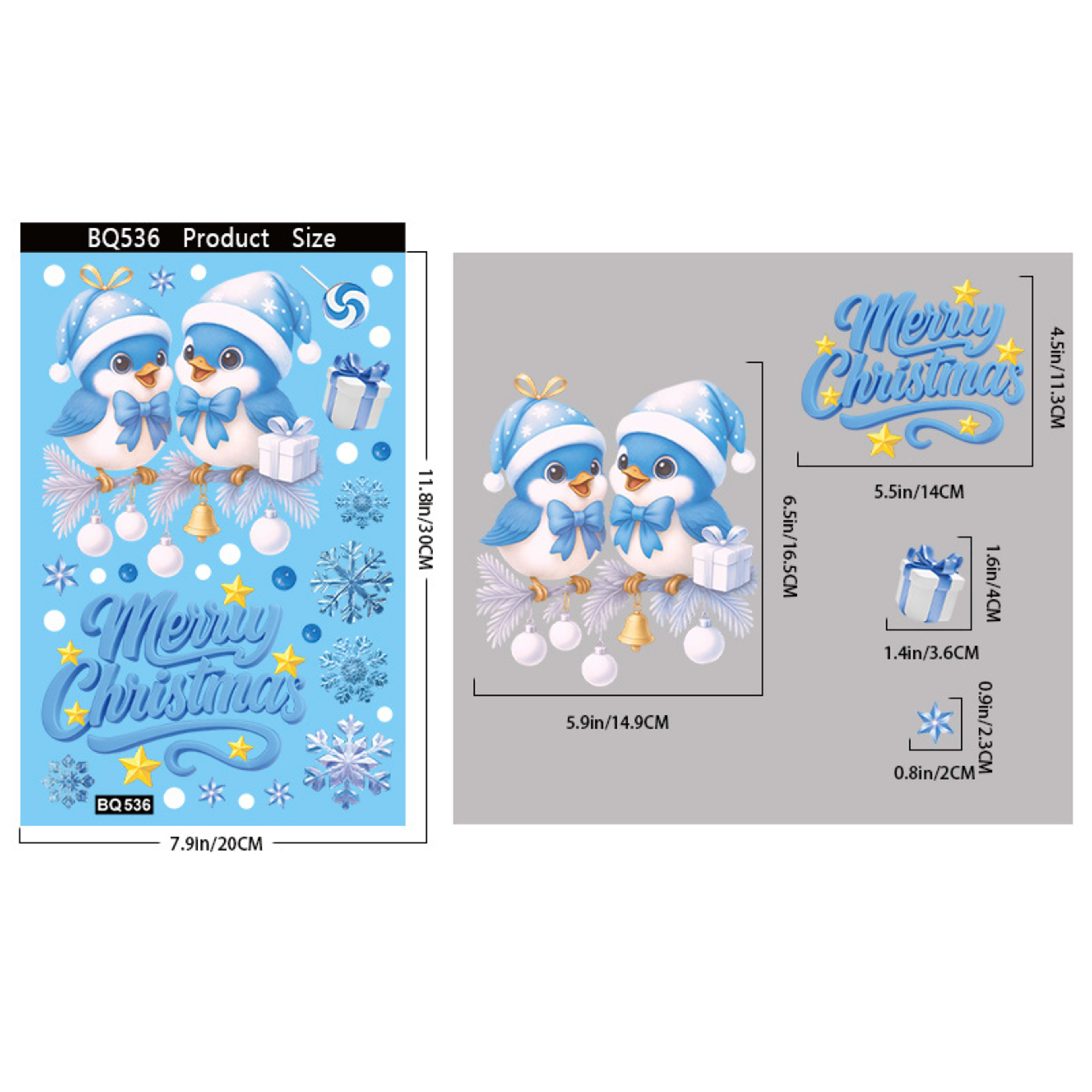 Christmas Party Decorative Creative Glass Sticker 11