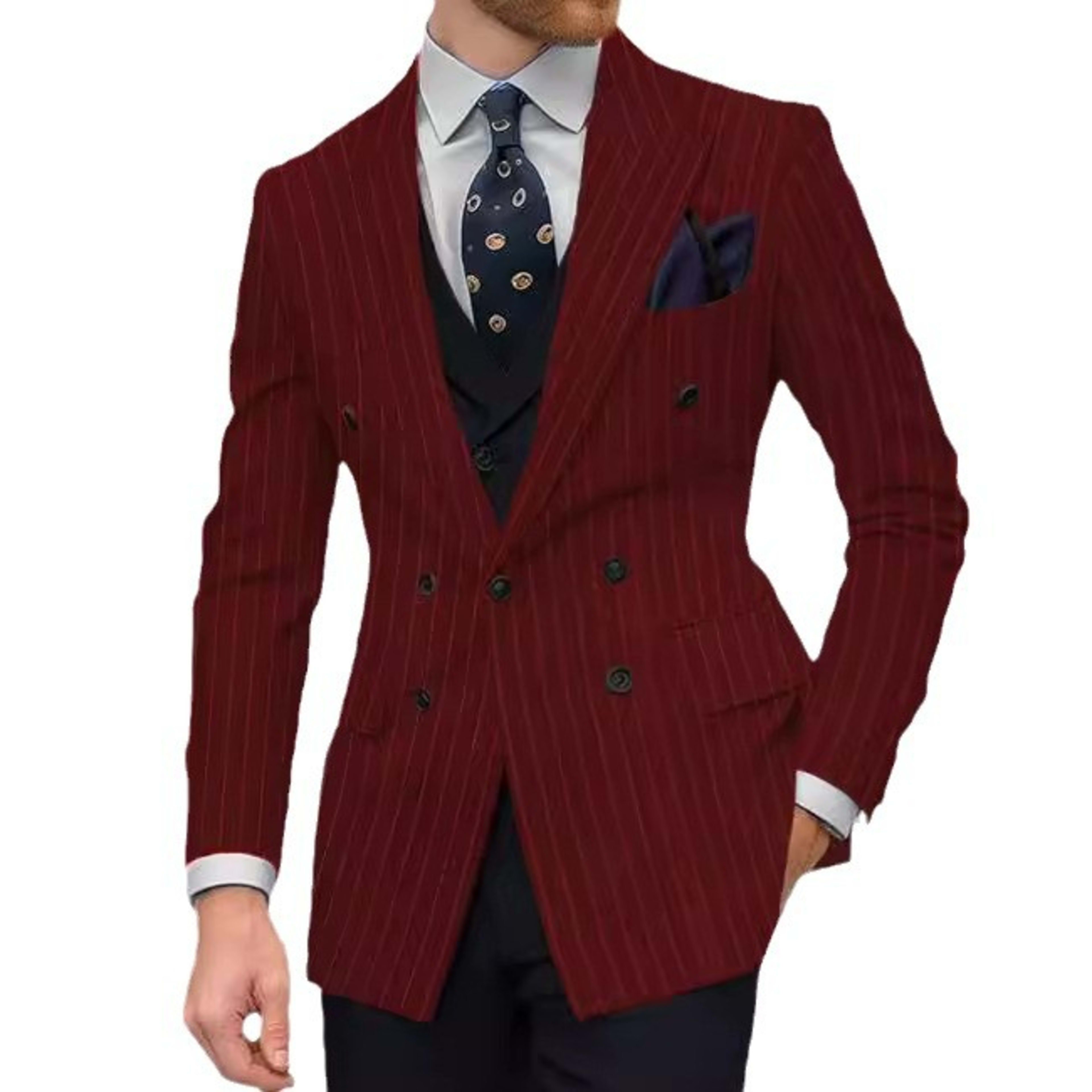 Business-Casual Tailored Suit Spring-Autumn Top For Men 5