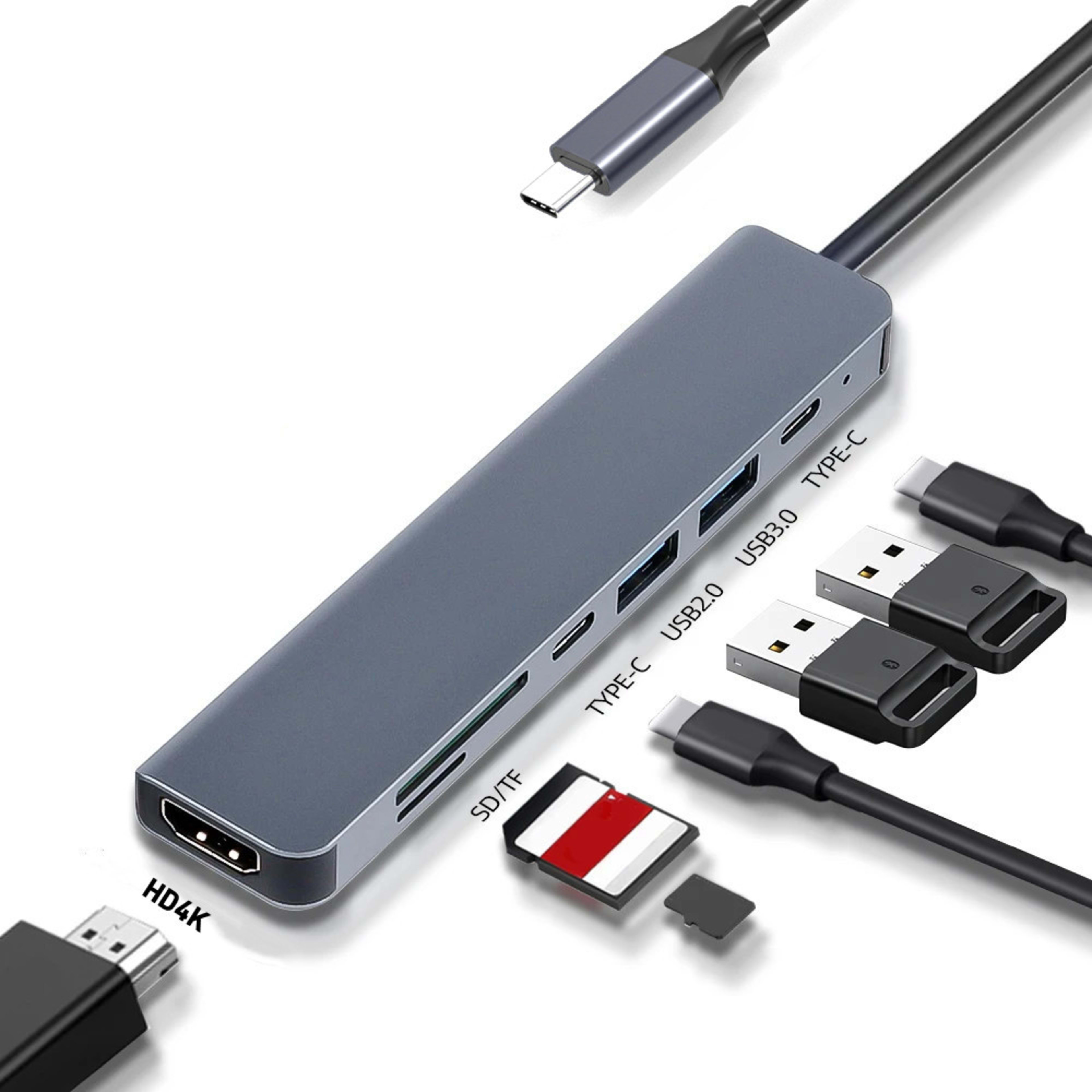 Type-C 7-in-1 Multi-port USB Hub For PCs And Laptops 4
