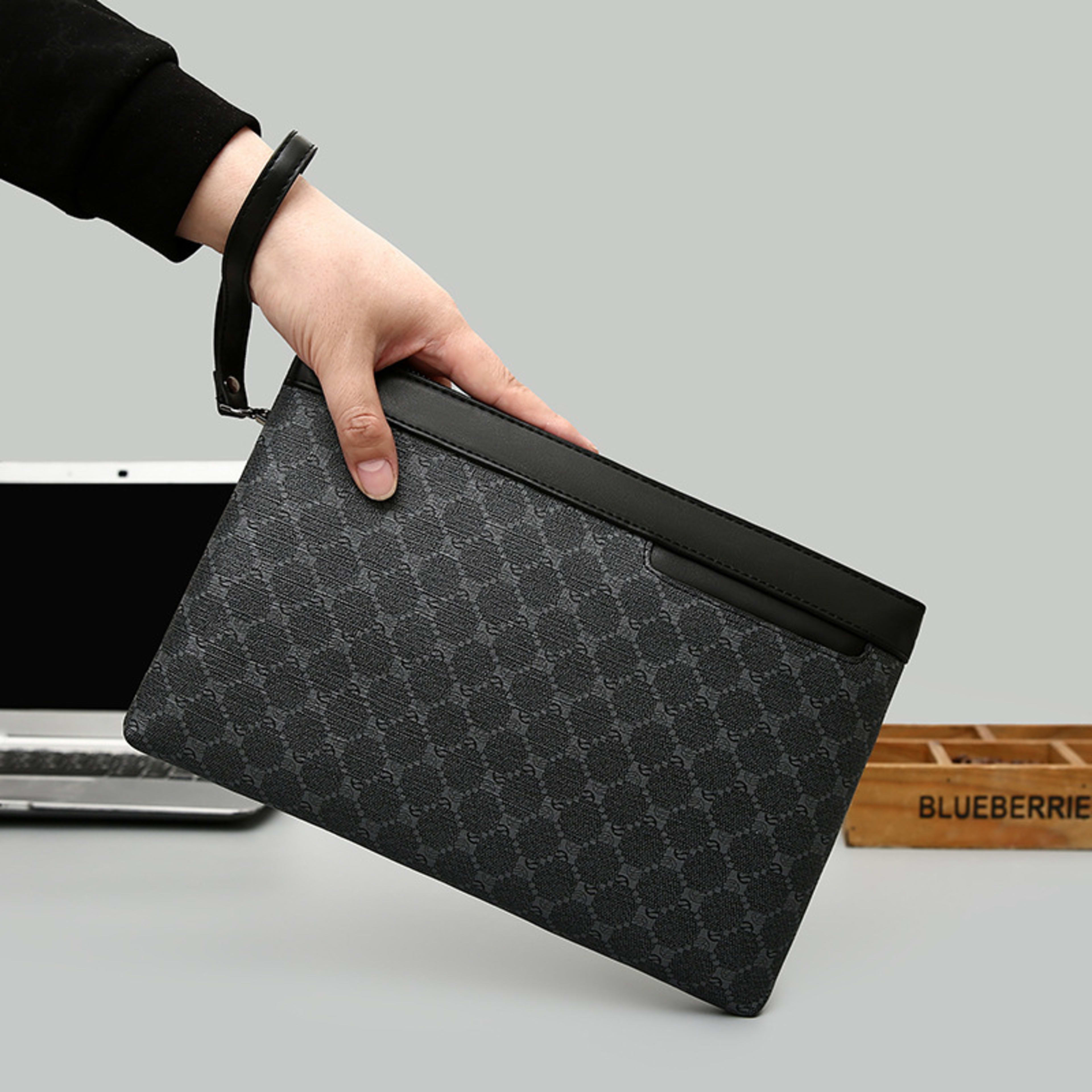 Men's Black Fashion Retro Leather Bag 6