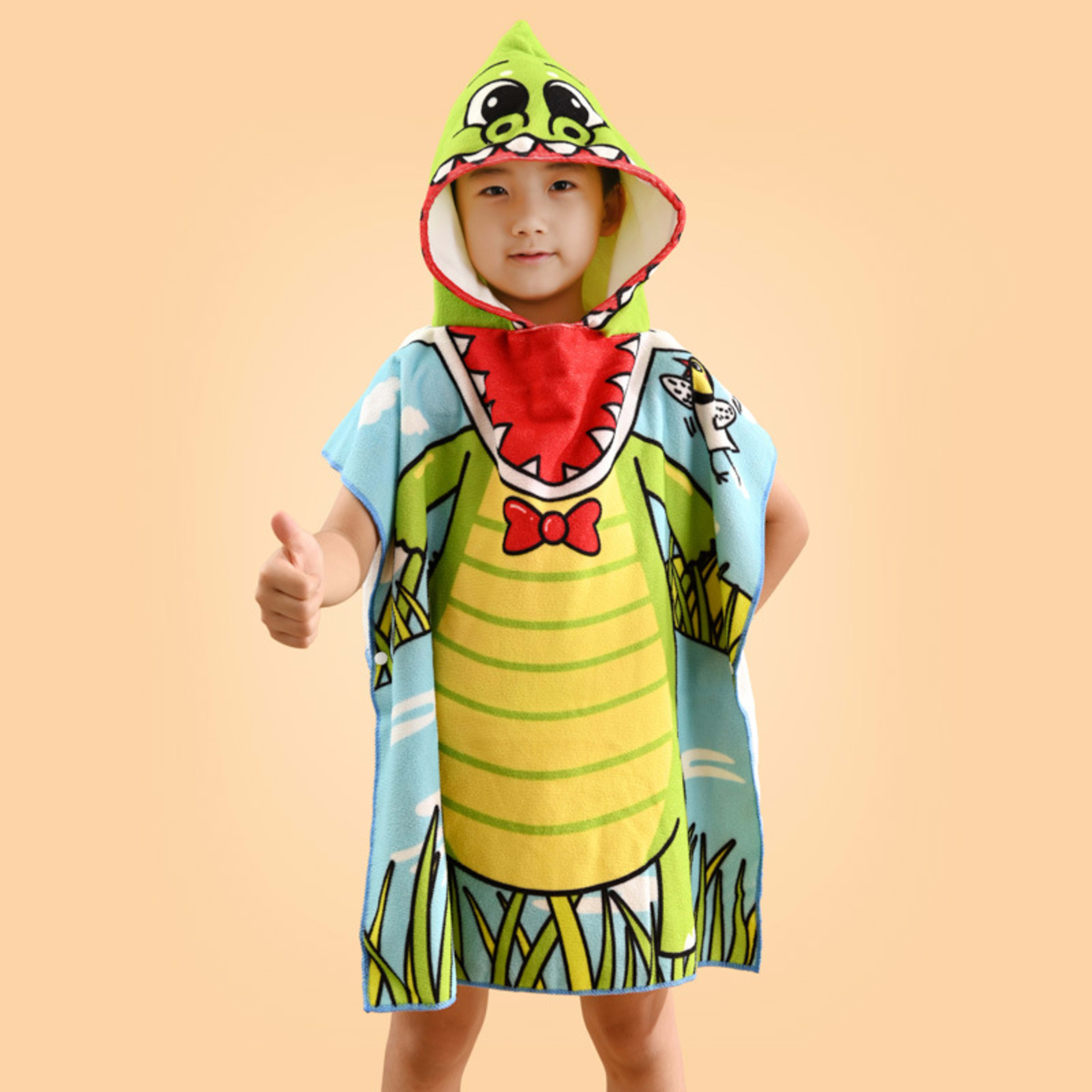 Children's Absorbent Beach Towel Dinosaur Bathrobe 5
