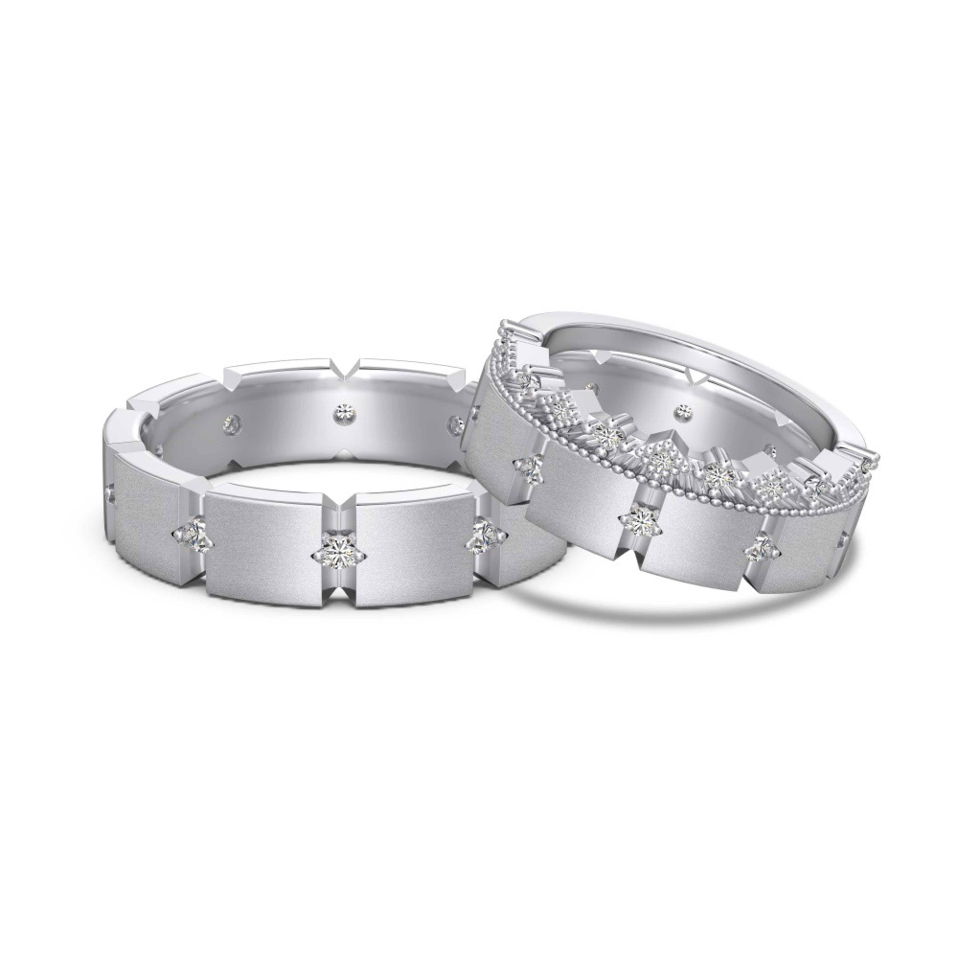 S925 Sterling Silver Men And Women Couple Rings Personality Fashion Round Zirconium Gang Drill Slim Ring Simple All-matc 4