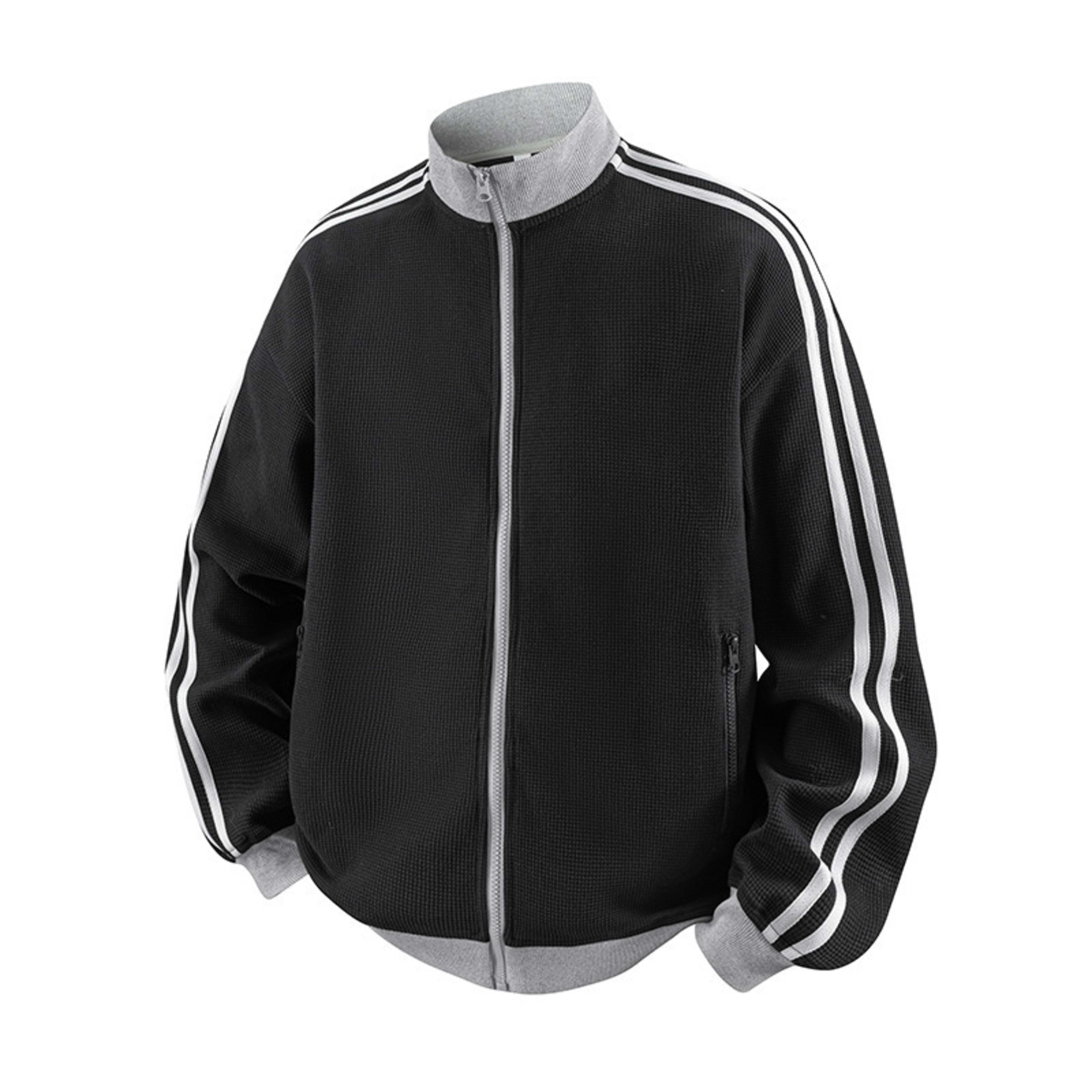 Striped Stand-Neck Preppy-Style Casual Sports Retro Jacket 6