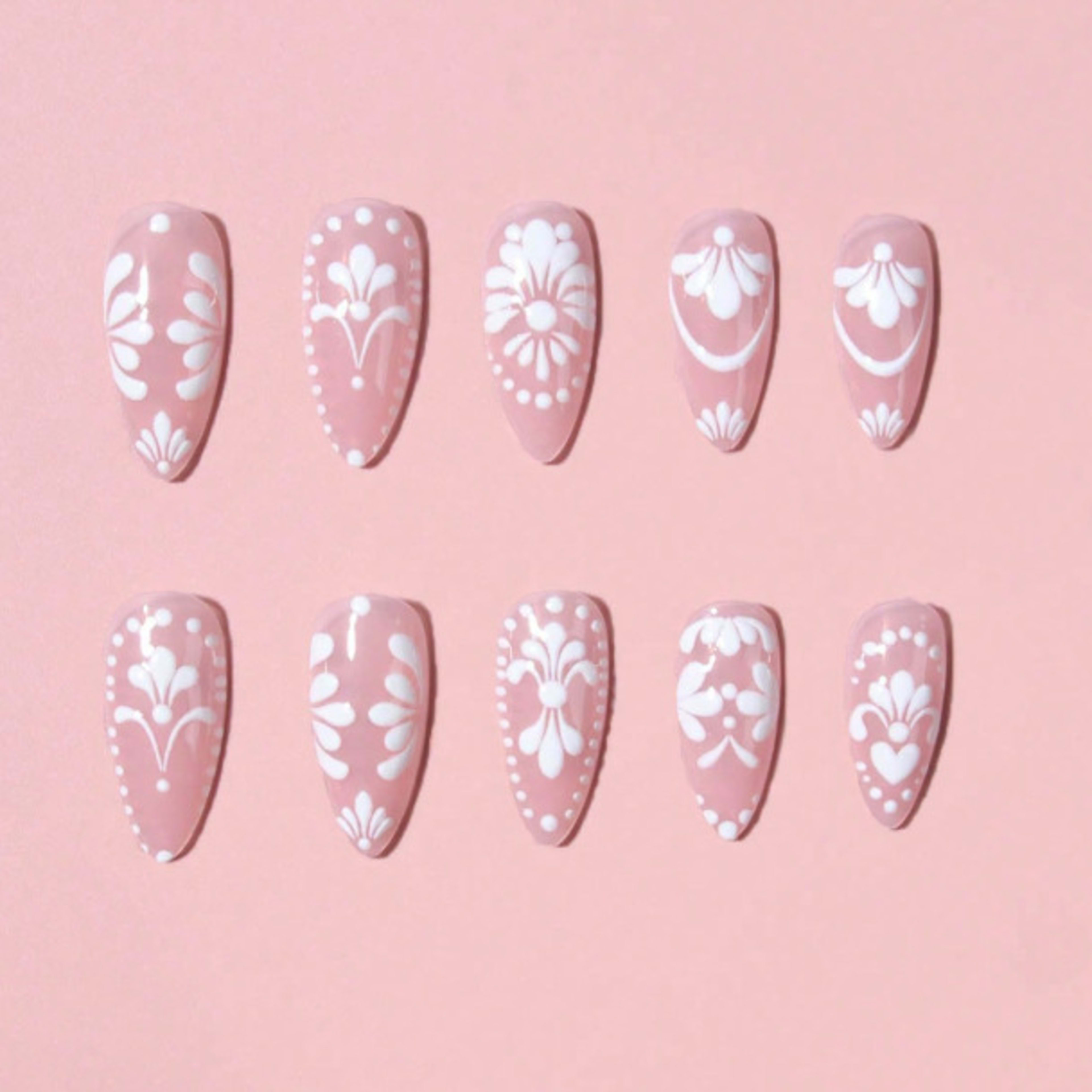 Three-dimensional Relief Flower Wearable Nails Removable Nail Tips