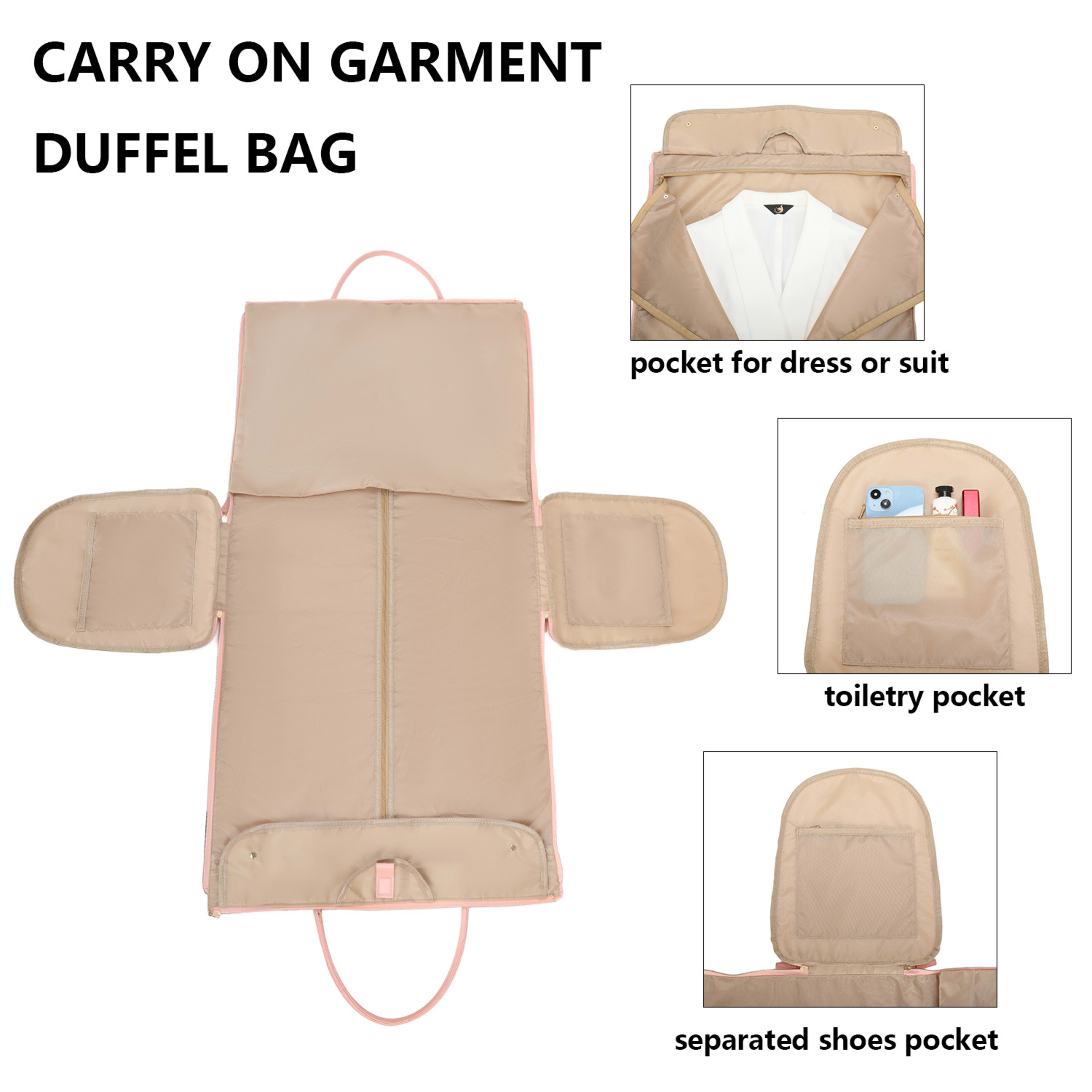 Travel Bag Clothing Storage BagPU Travel Gym Bag Foldable 3