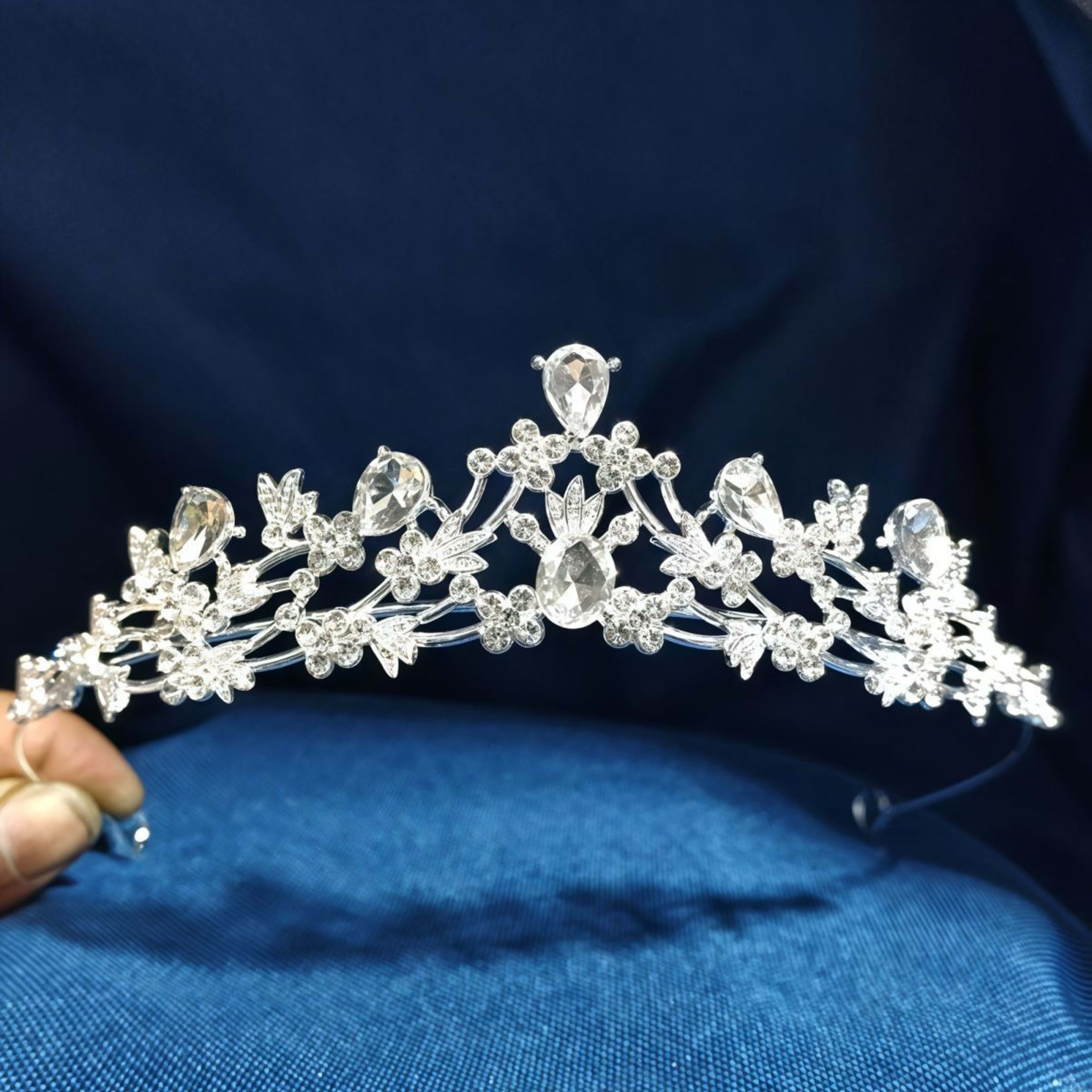 Rhinestone Bridal Crown Headband Flower Diamond High-End Headpiece 7
