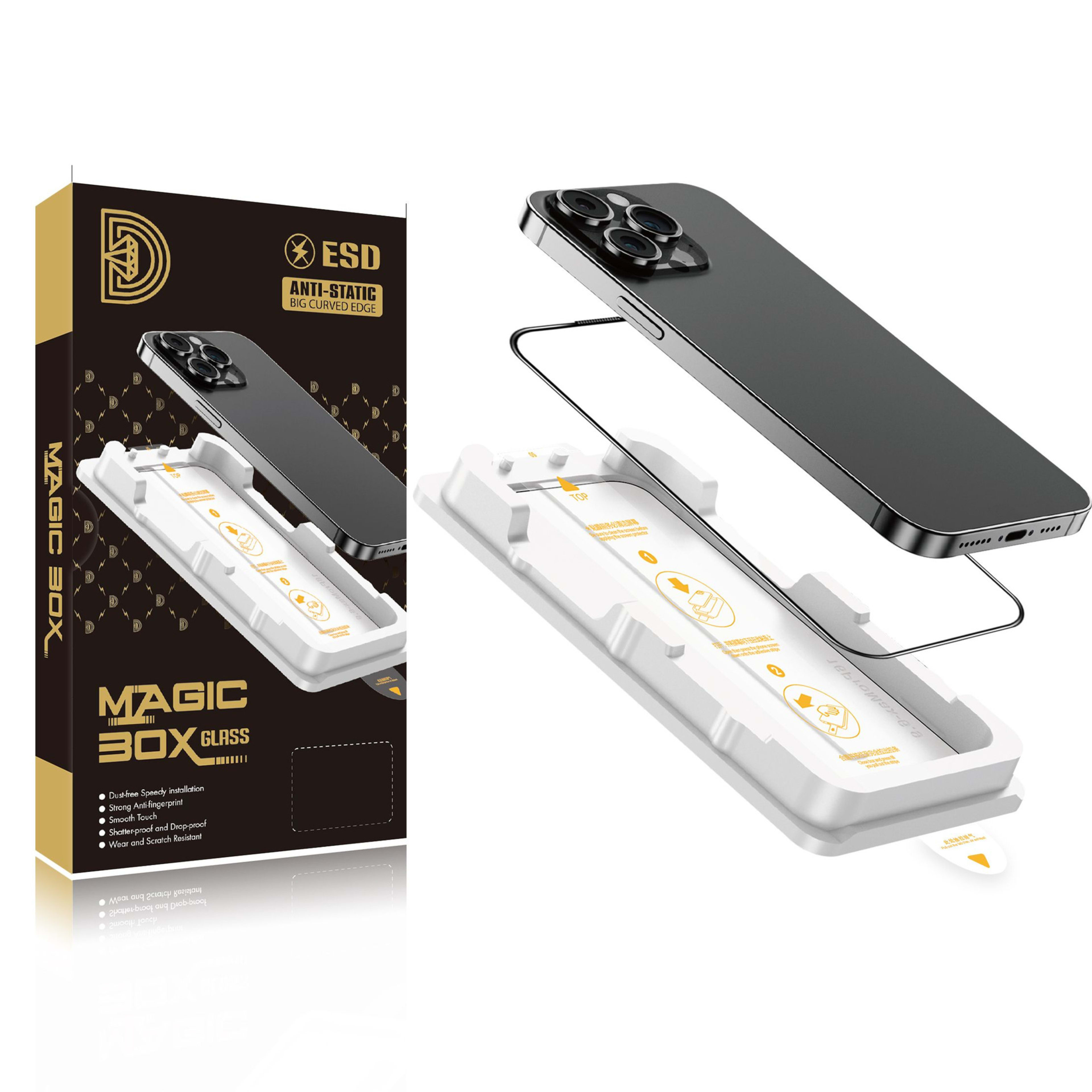 HD Magic Box Dust-Free Chamber Phone Tempered Glass Screen Protector 3
