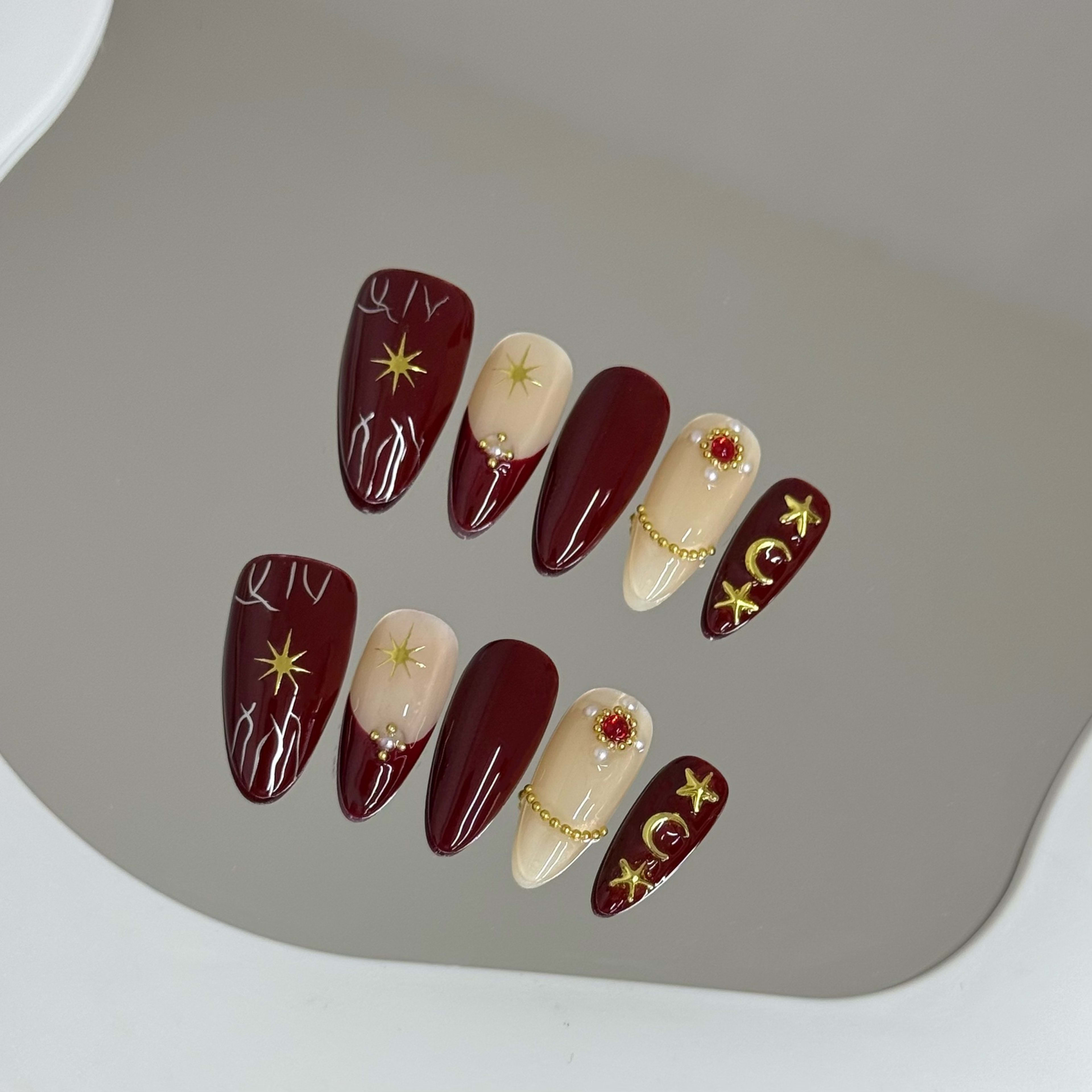 Handmade Nail Tips For Salon Use Overseas Style Sweet Cool High-End And Seductively Alluring