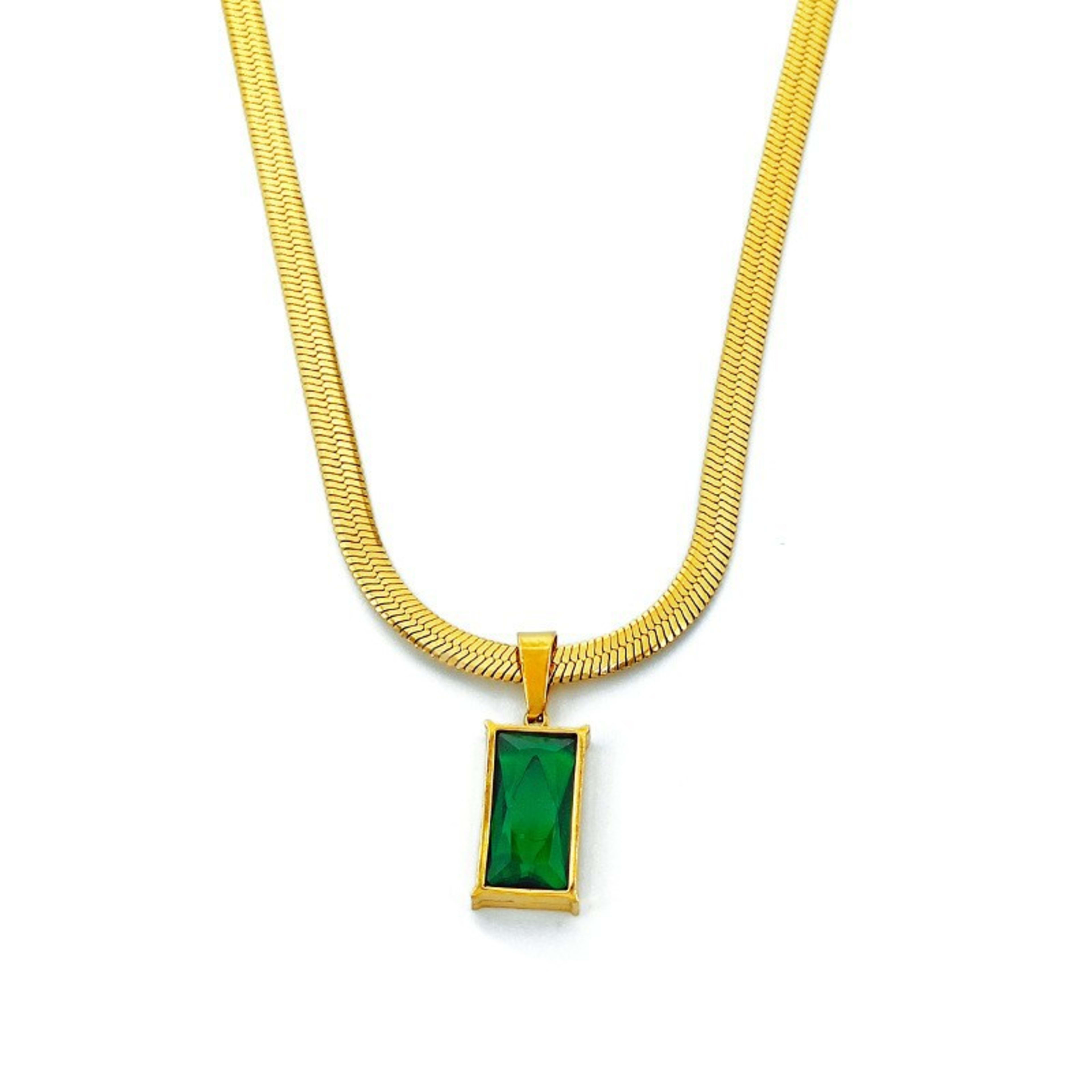 Blade Chain Advanced Sense Of Light Luxury Emerald Zircon Pendant 7