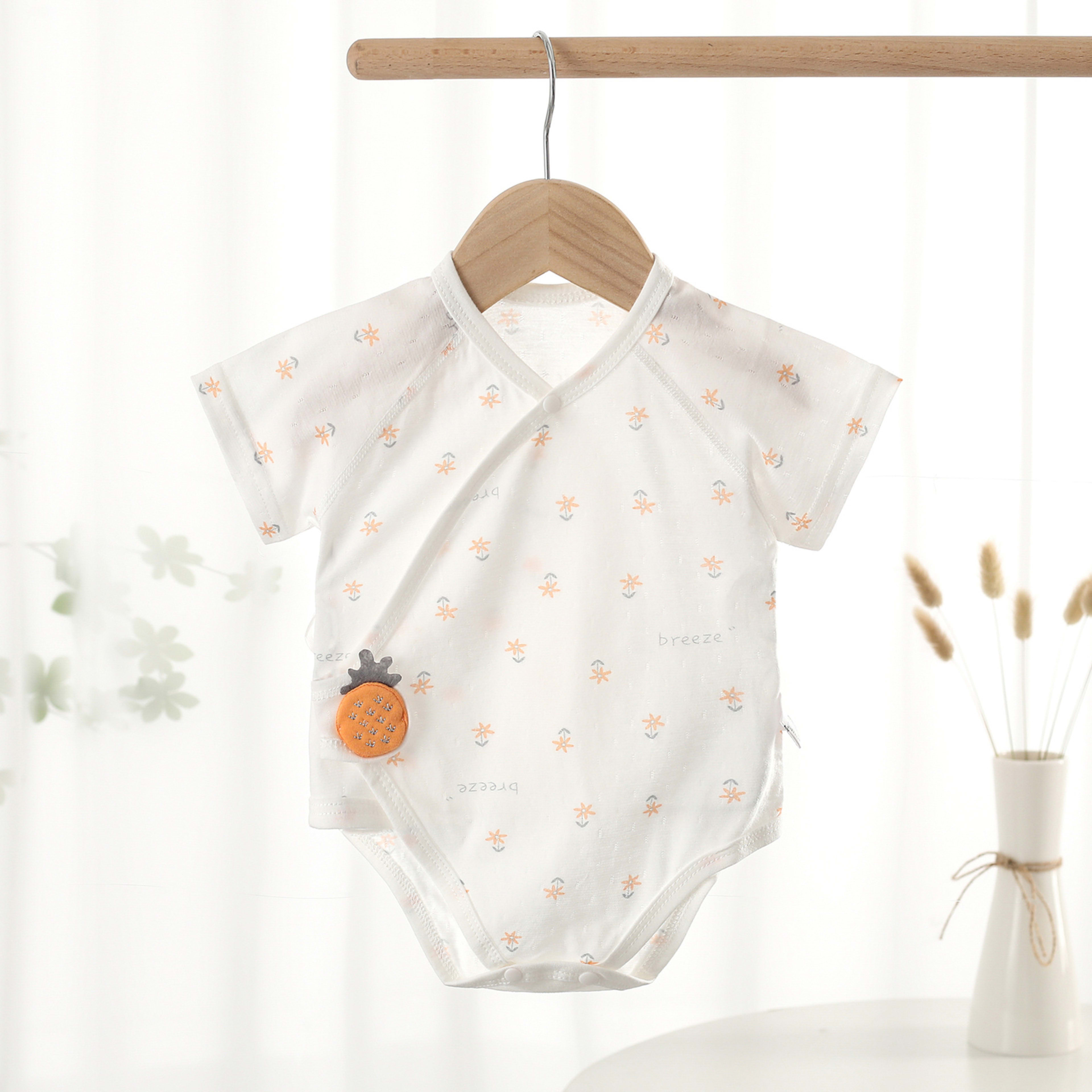 Pure Cotton Newborn One-piece Baby Clothes, Short Sleeves 8