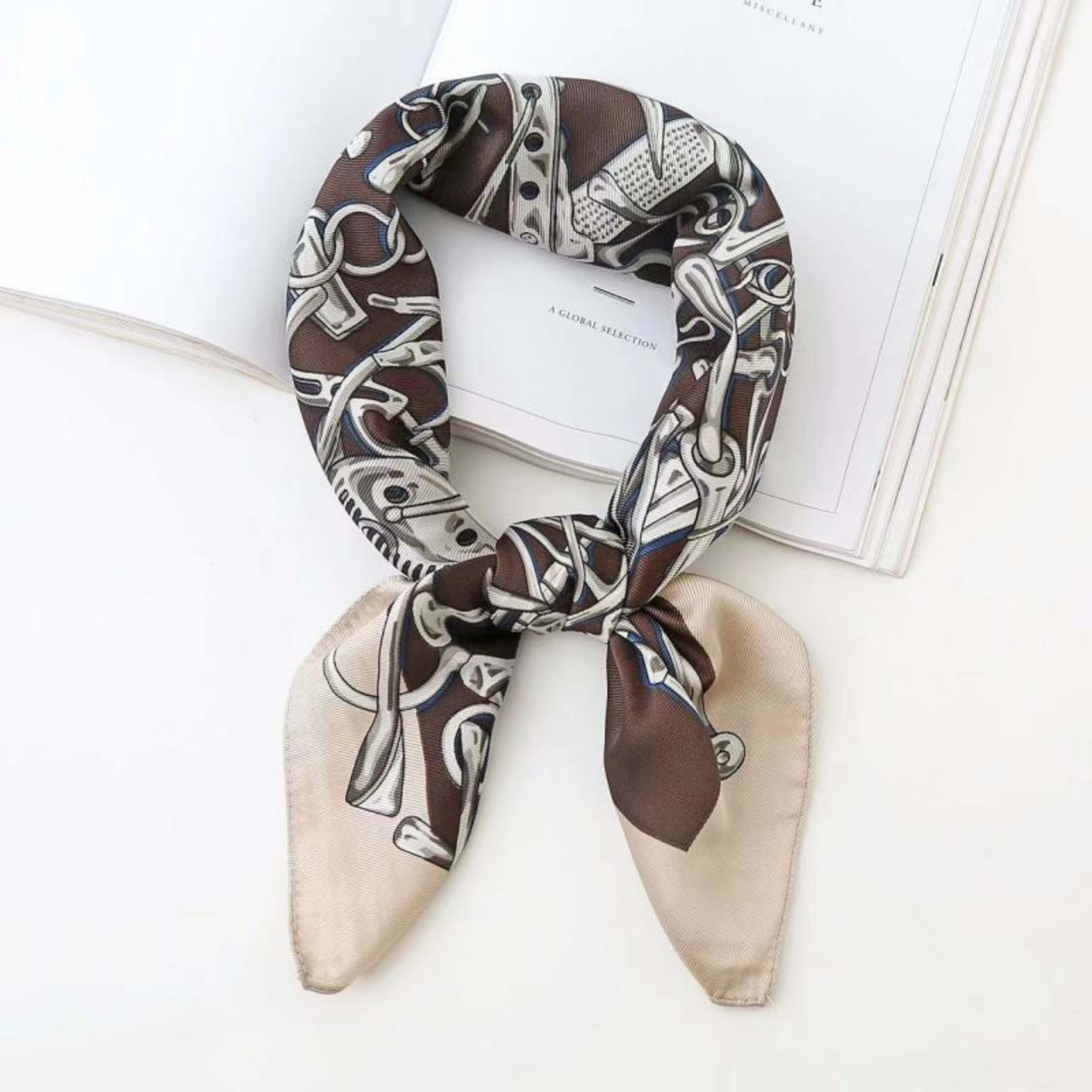 New High-end Twill Silk-look Square Scarf 53