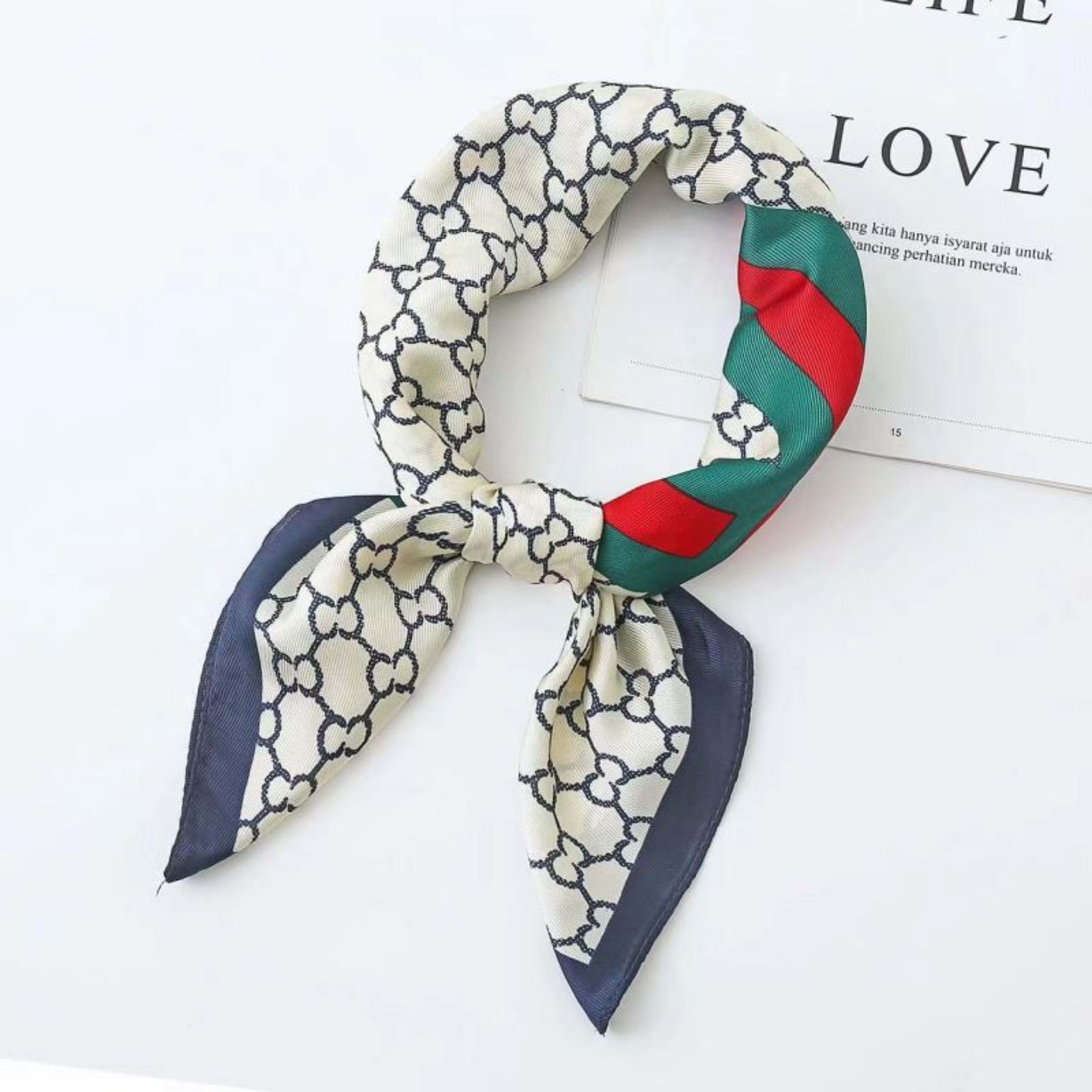 New High-end Twill Silk-look Square Scarf 12
