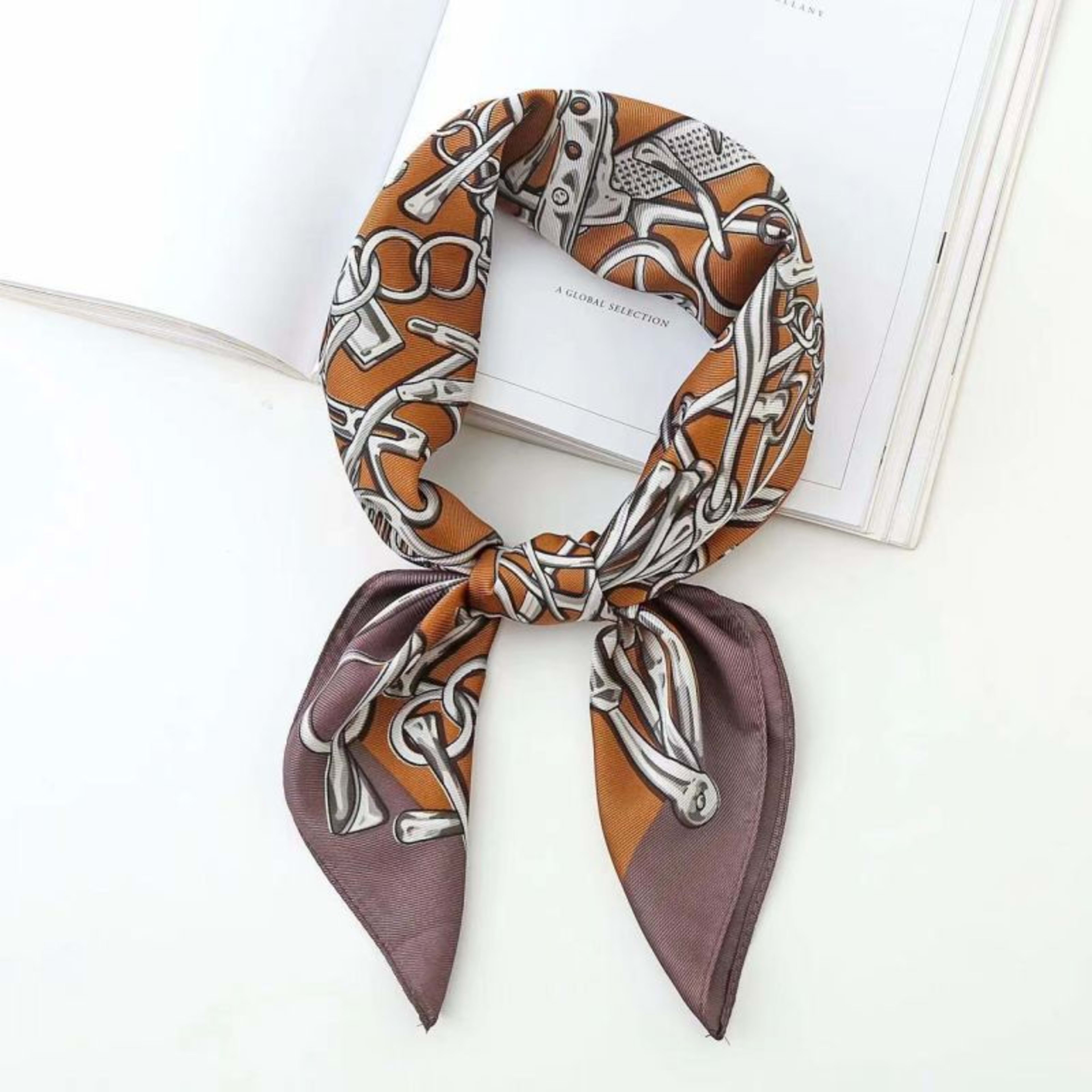 New High-end Twill Silk-look Square Scarf 32