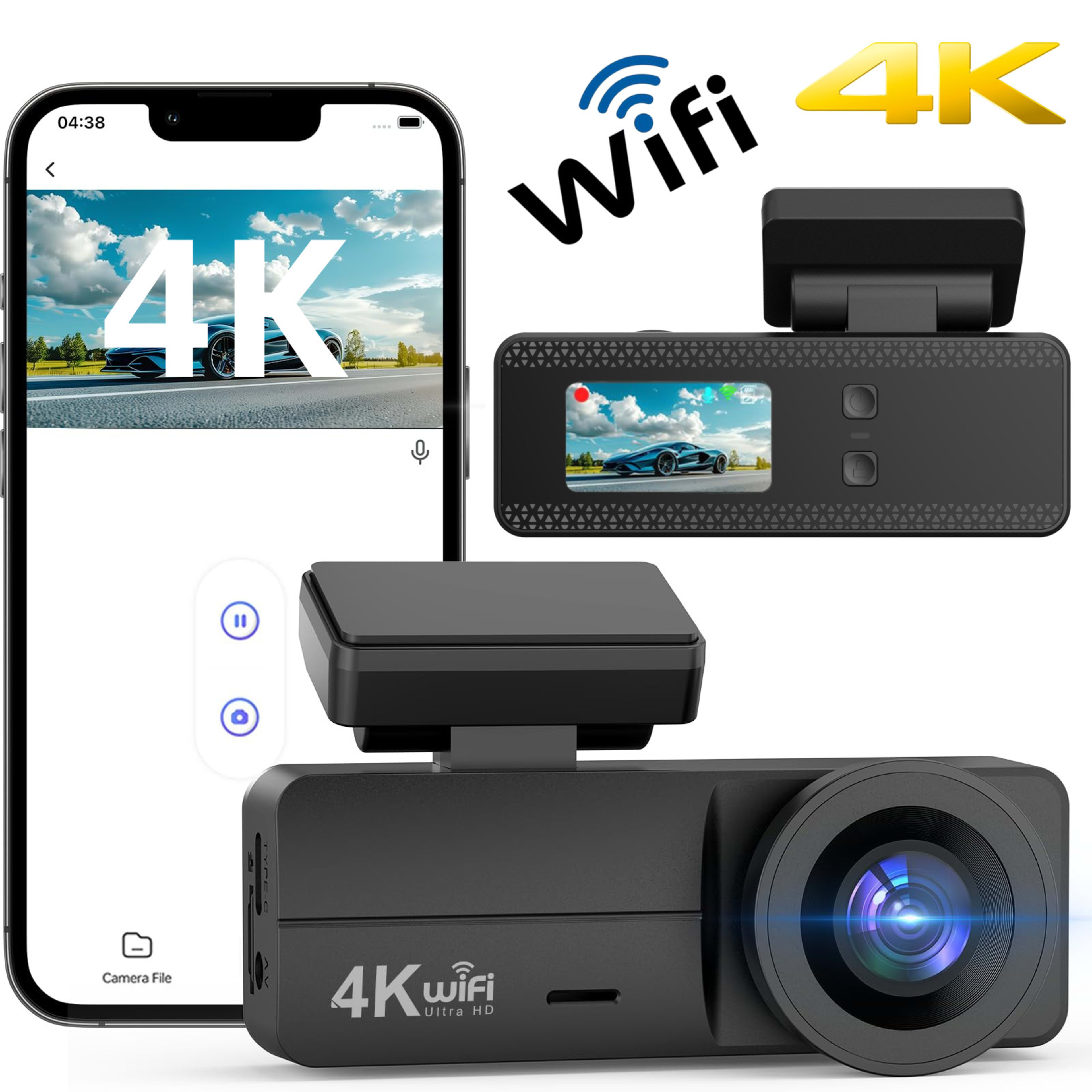 HD WiFi Mobile Phone Interconnection Loop Recording Driving Recorder 4