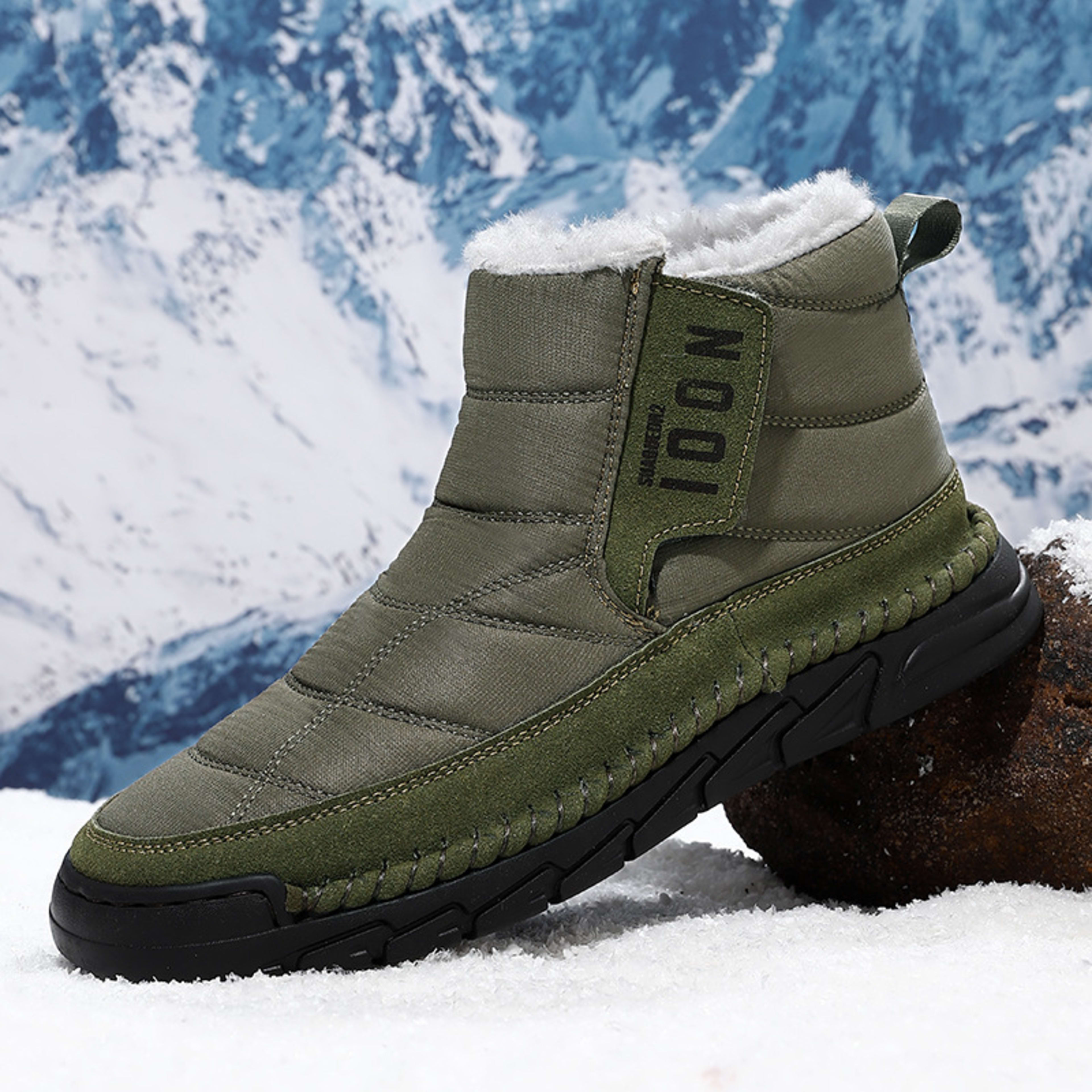 Plus-size Mens Winter Snow Waterproof Non-slip Cotton Boots With A Warm 8