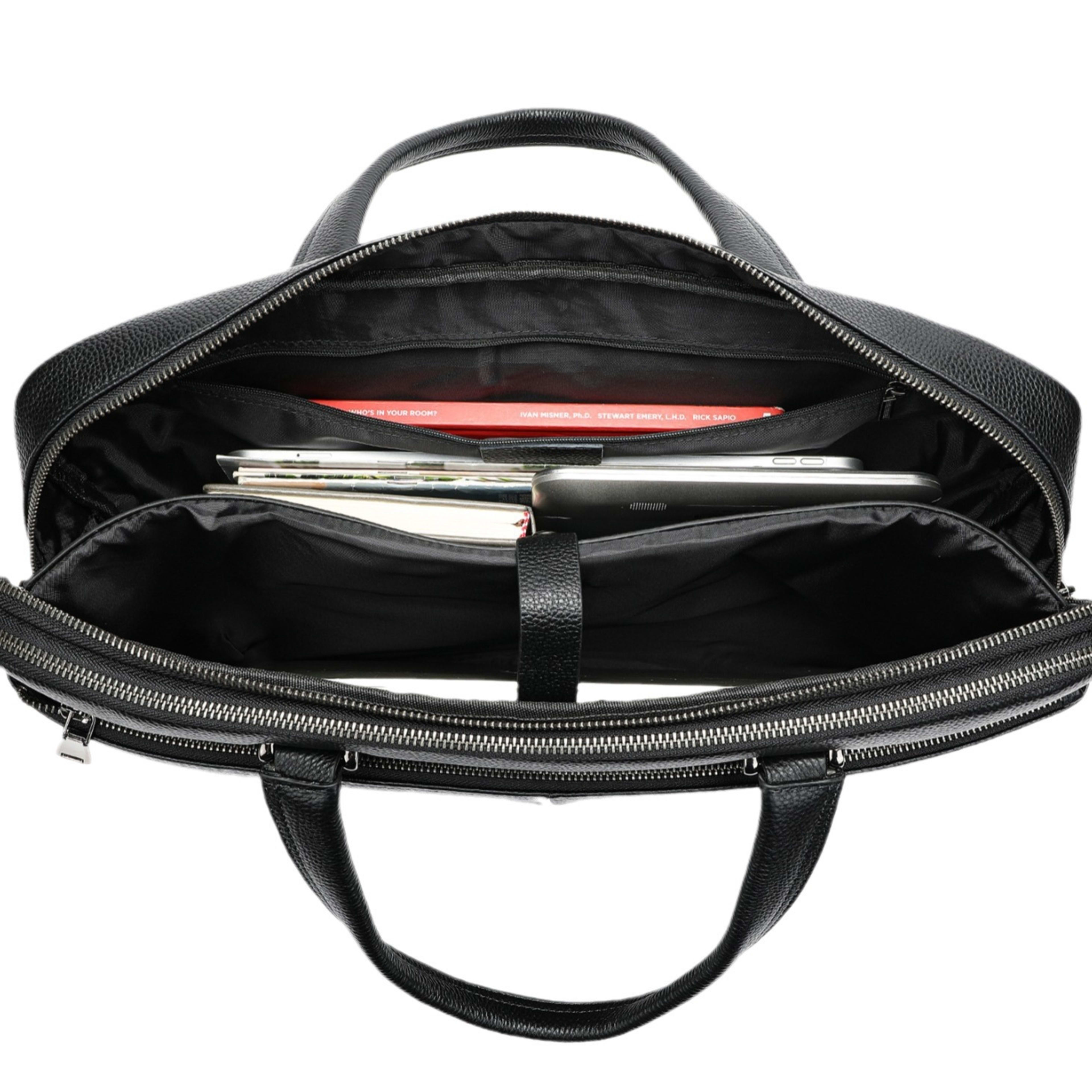 Men's Handbag Horizontal Briefcase Large Capacity First Layer Cowhide 17-inch Computer Bag 2