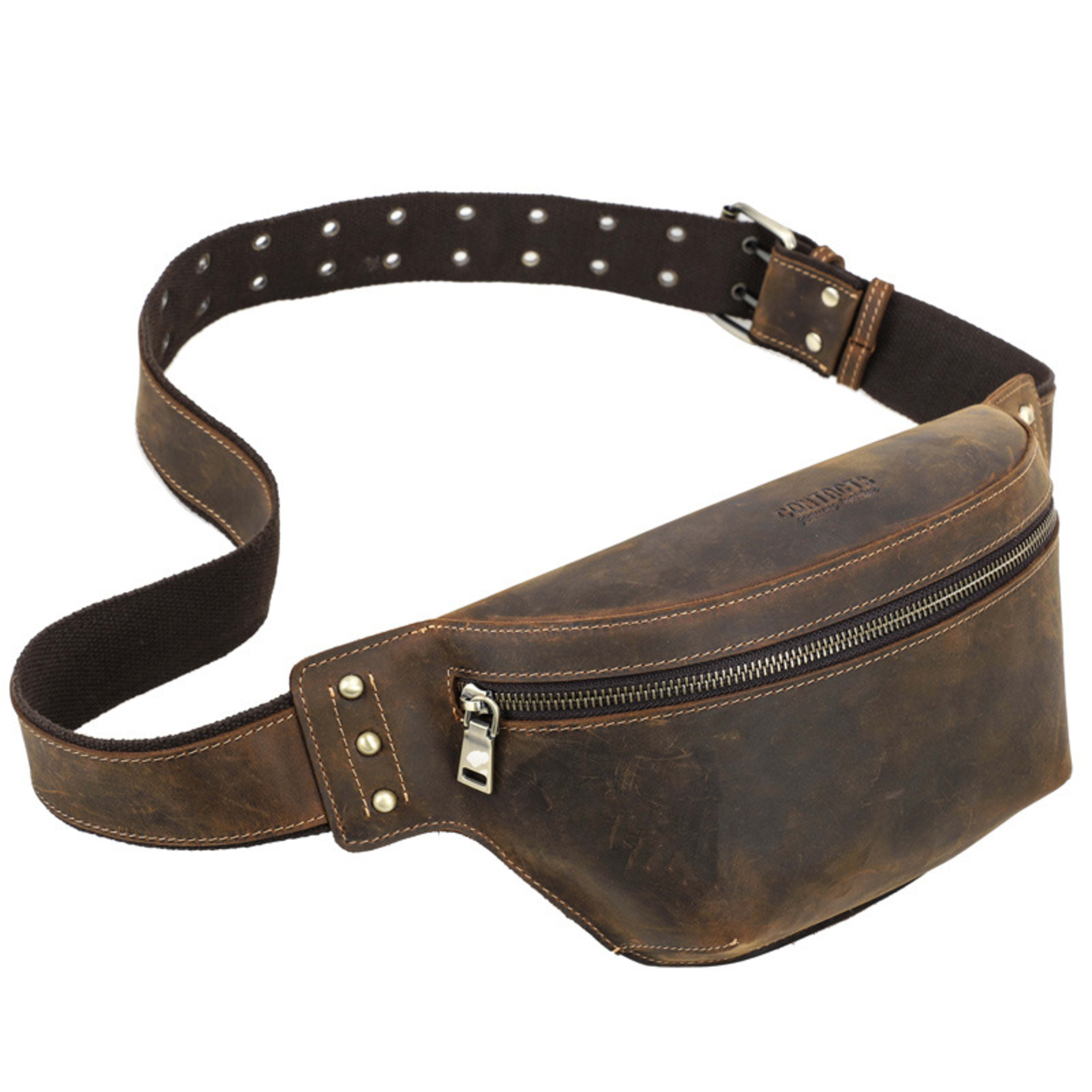 Retro Horsehide Waist Bag For Men 3