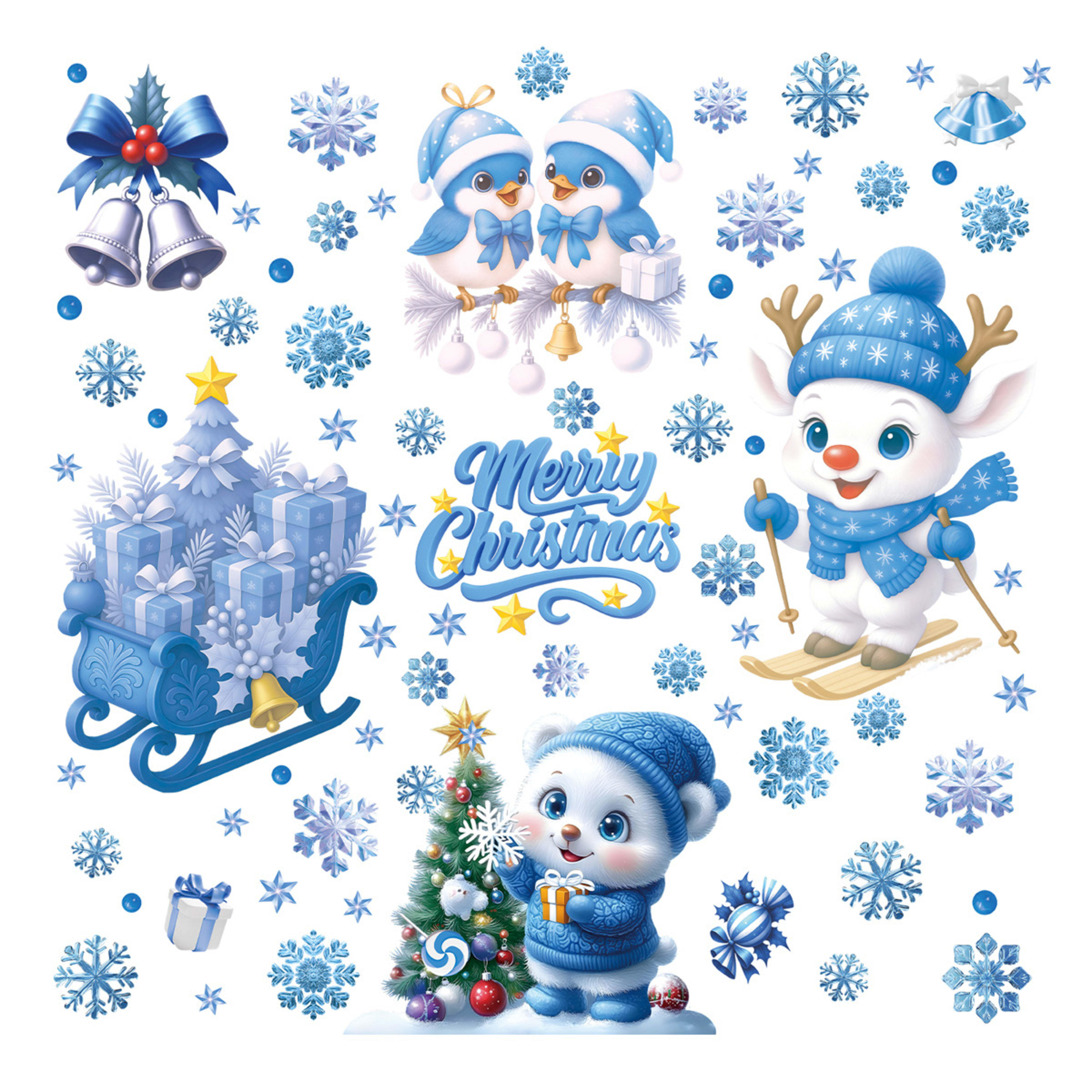 Christmas Party Decorative Creative Glass Sticker