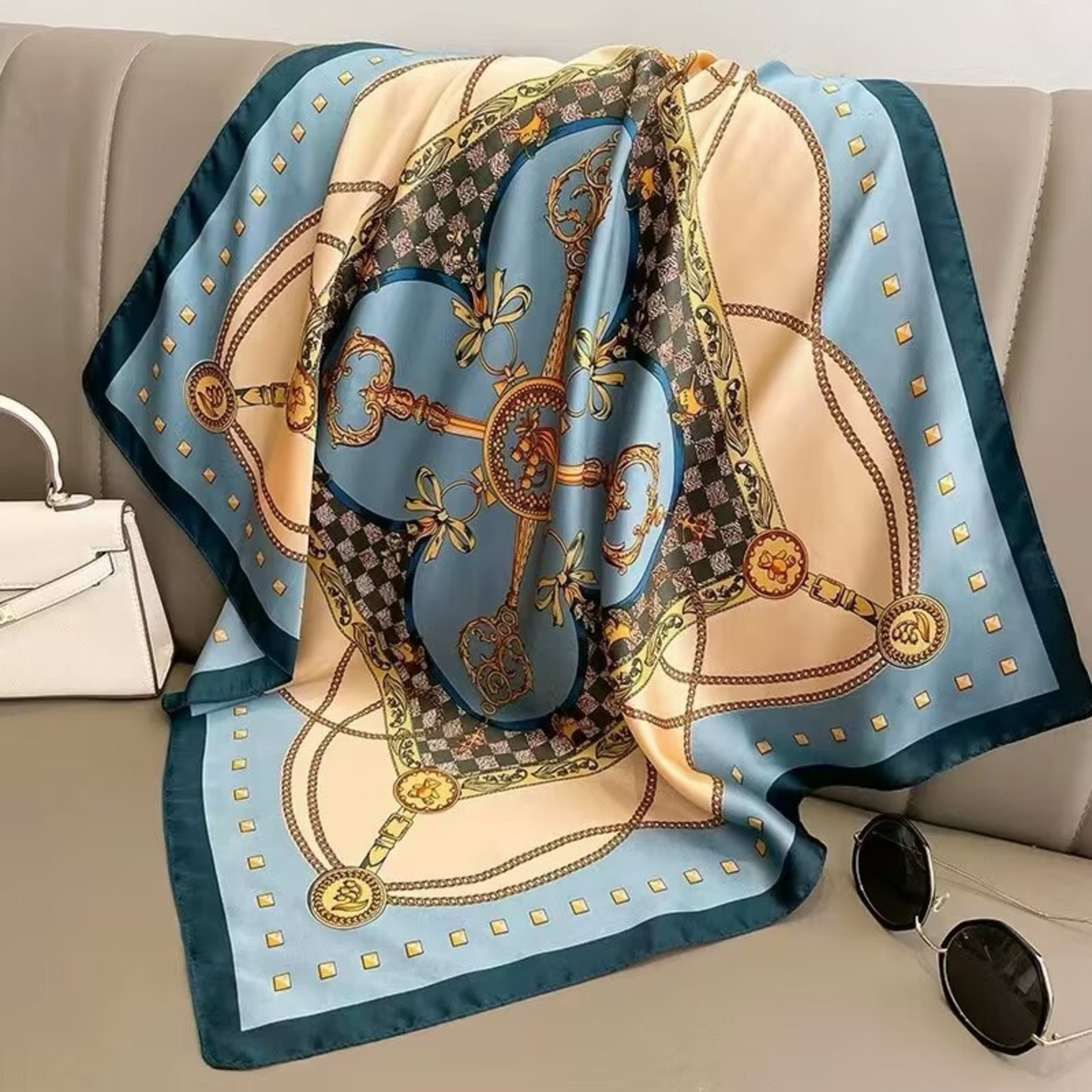 Small Scarf Vintage Printed Silk Scarf For Women 81