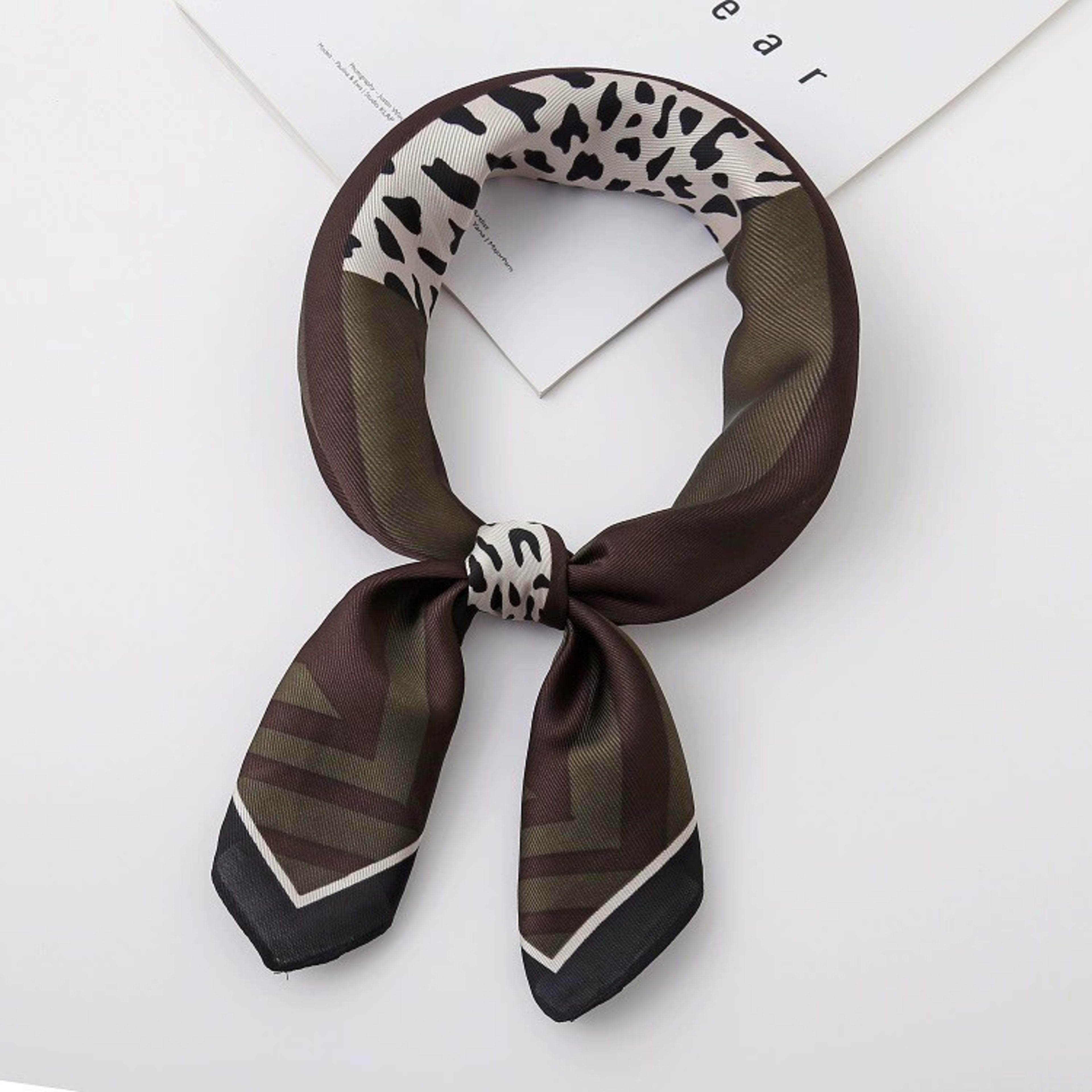 New High-end Twill Silk-look Square Scarf 34