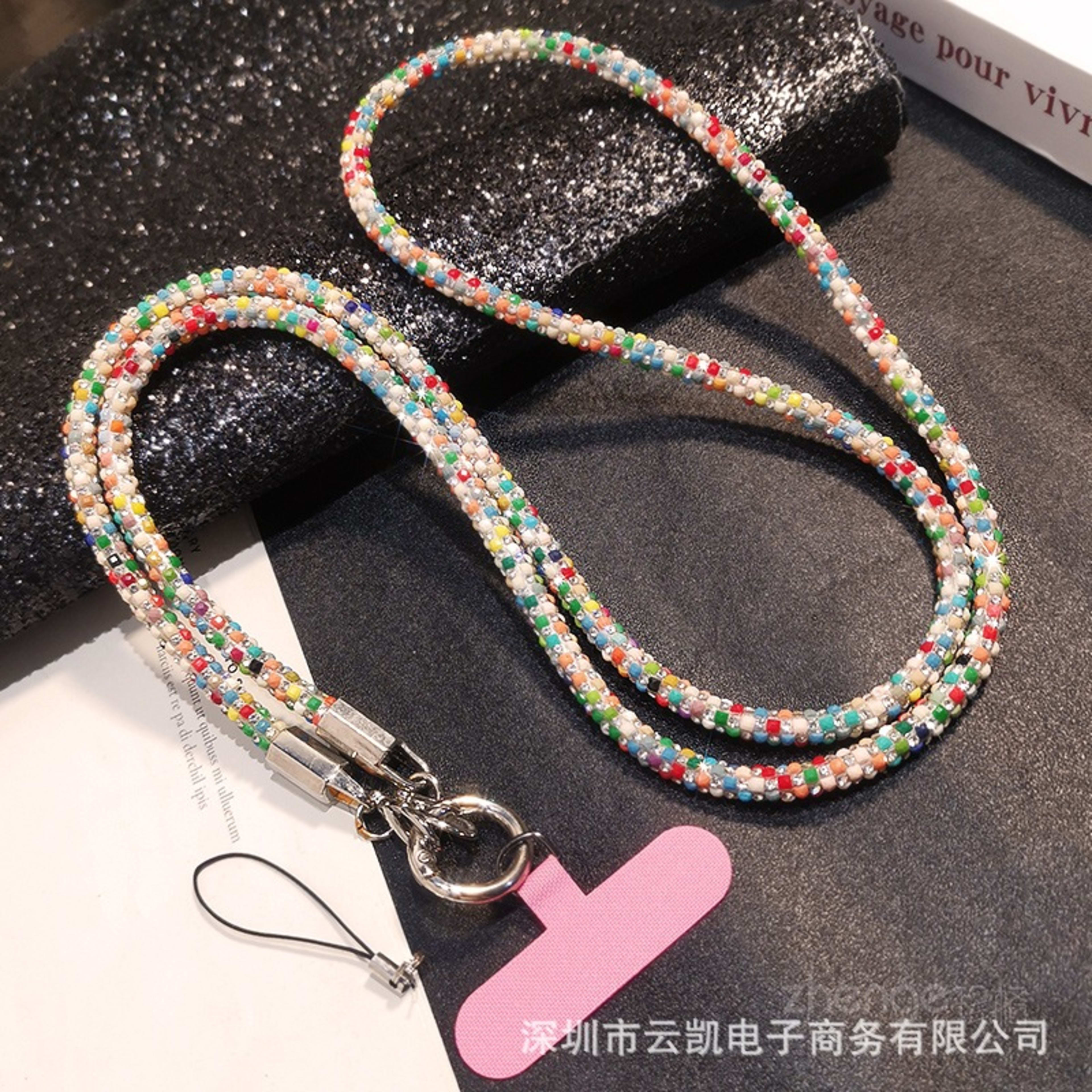 Rhinestone Mobile Phone Lanyard Crossbody Long