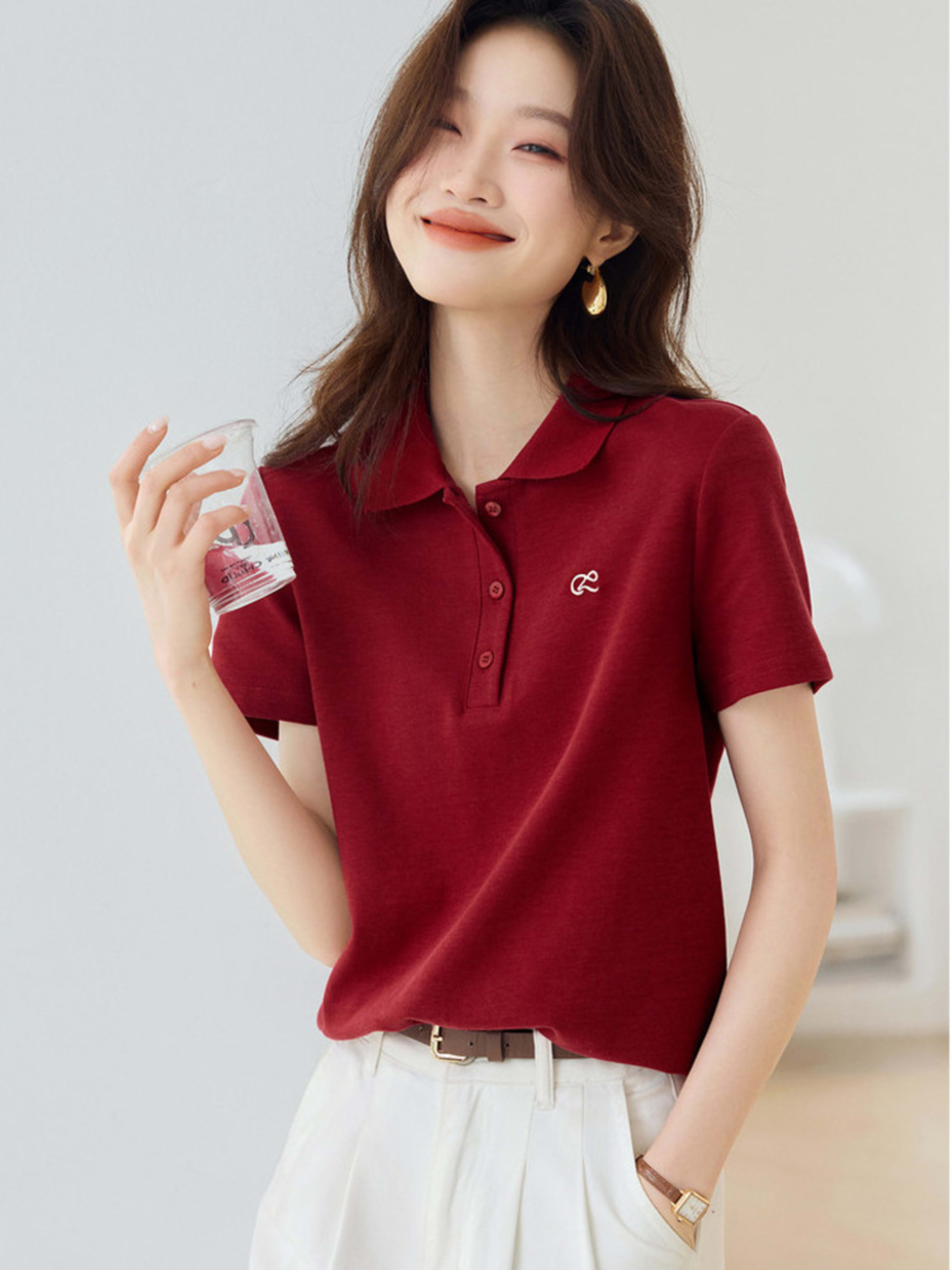 Turn-Down Collar Polo Shirt 4