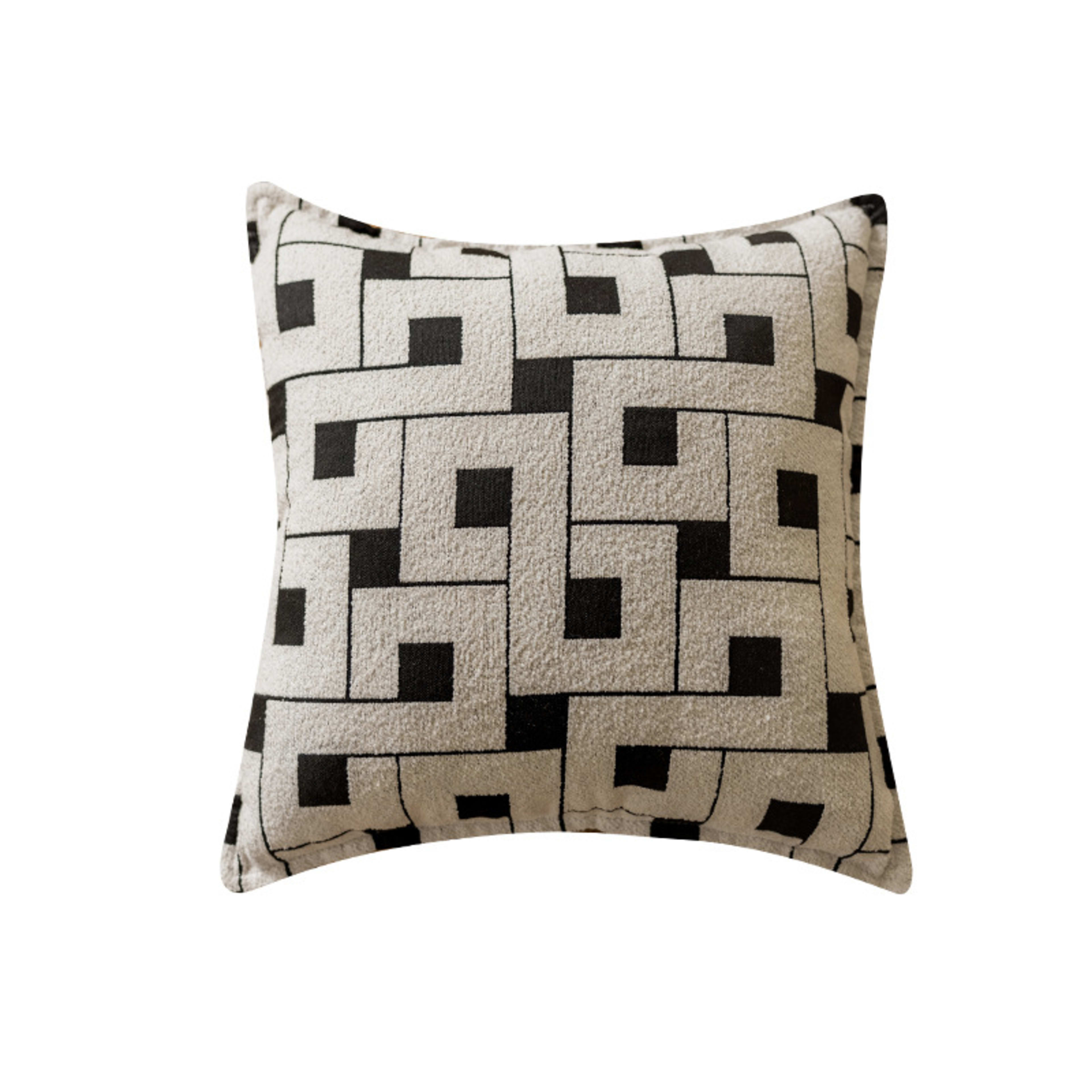 Nordic-style Minimalist Black-and-white Woven Jacquard Throw Pillow Cover 8