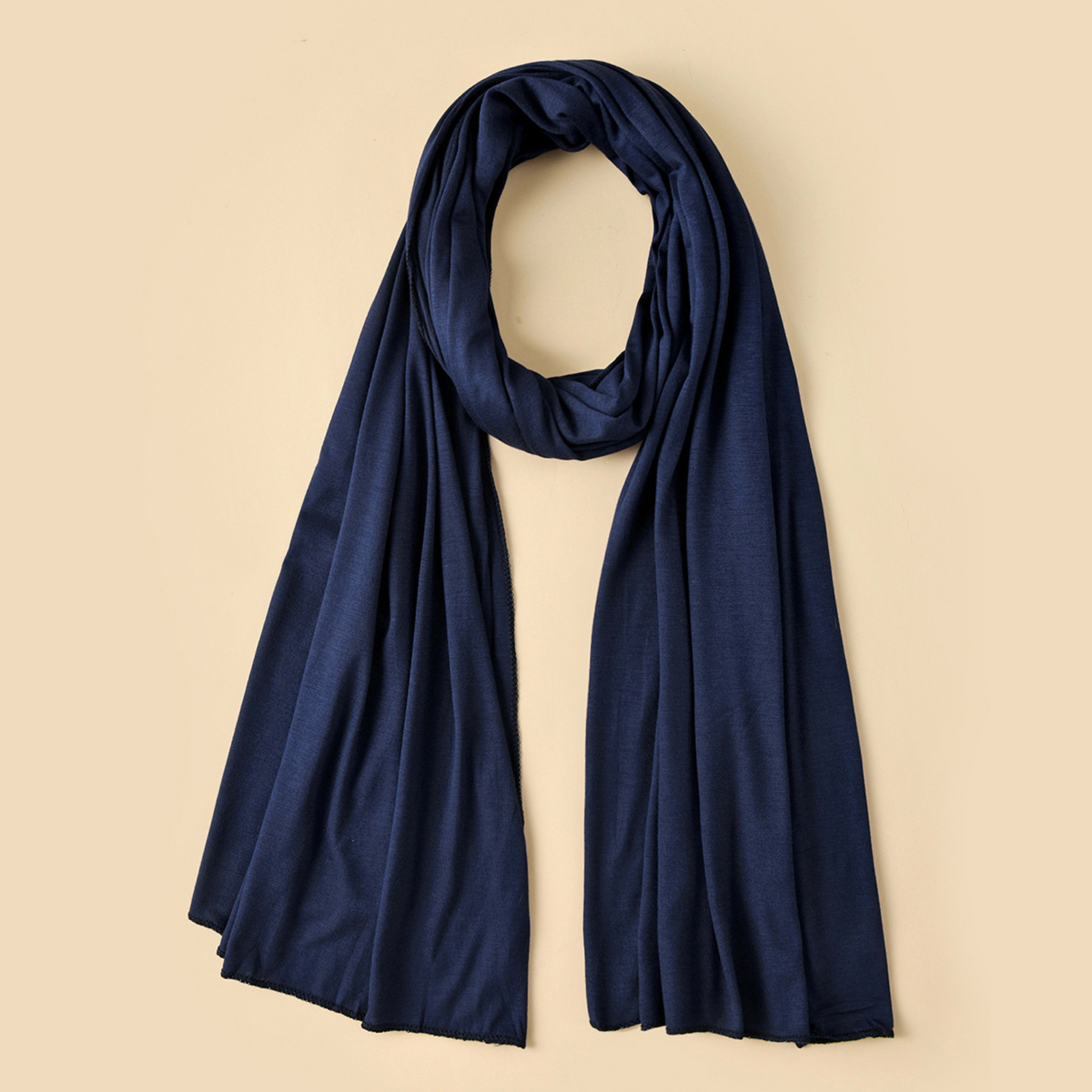 Mercerized Cotton Trendy Versatile Scarf Solid-color Long Scarf 11