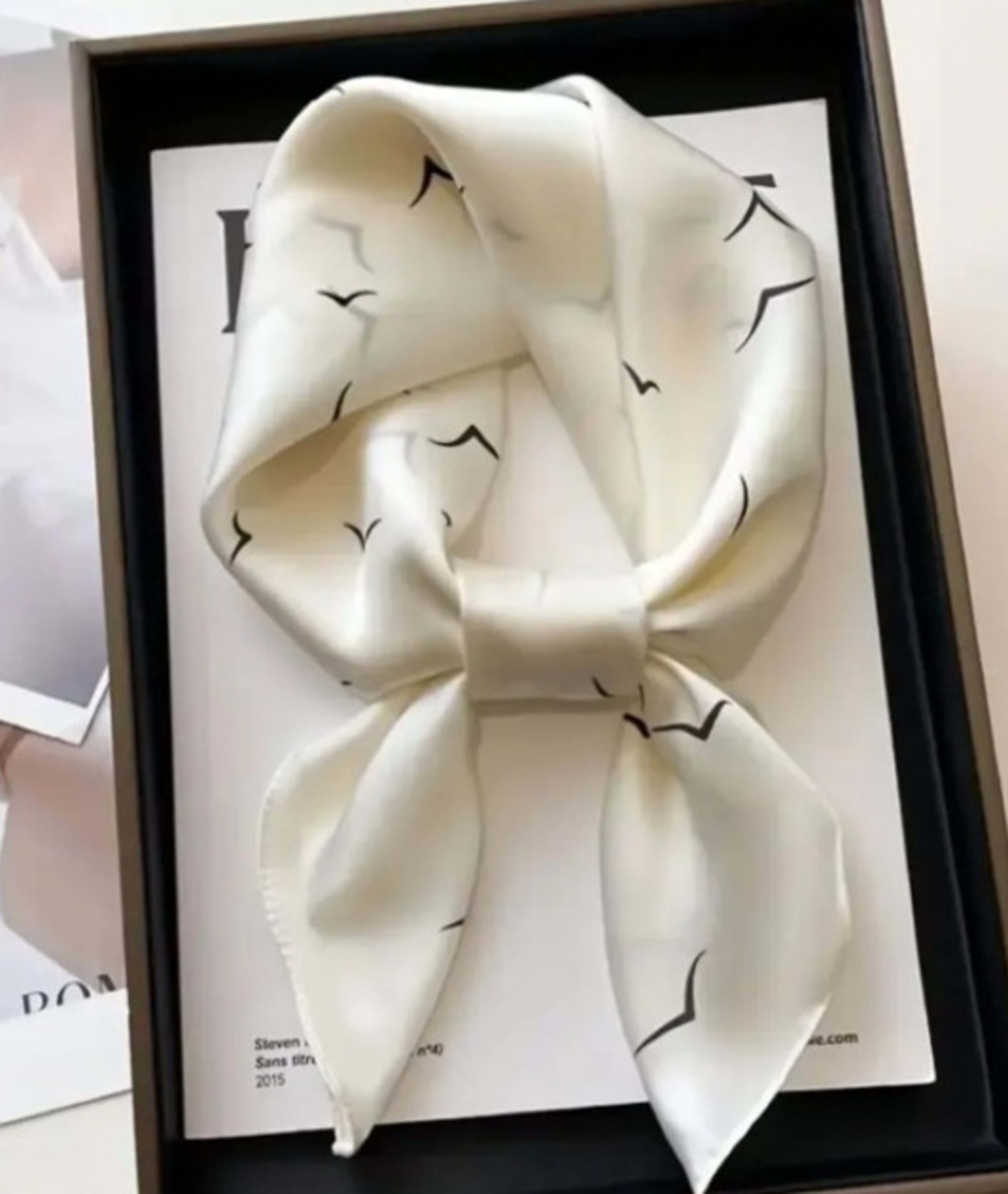 Small Scarf Vintage Printed Silk Scarf For Women 21