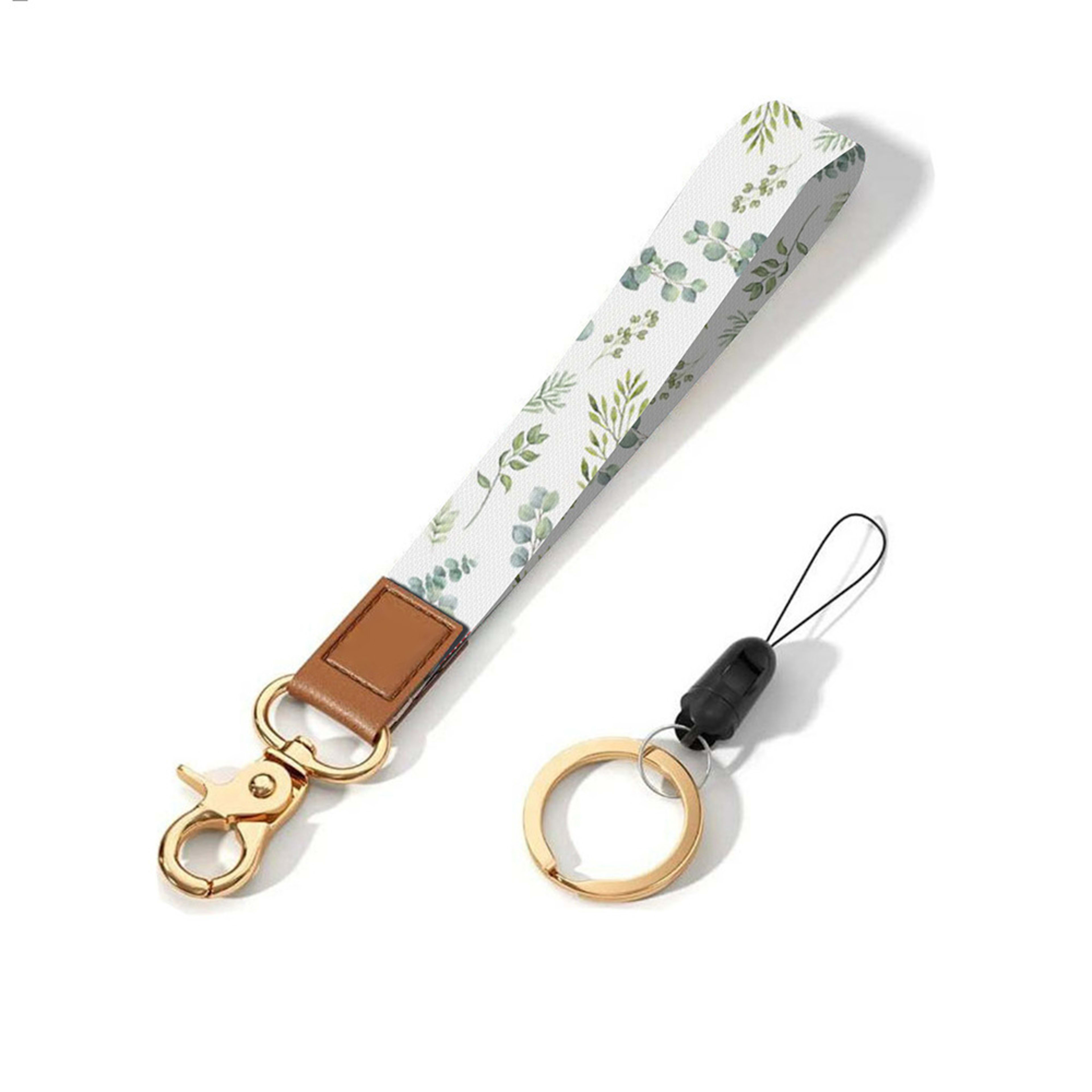 Leather-Polyester Wrist-Neck Dual-Use Keychain Lanyard 17