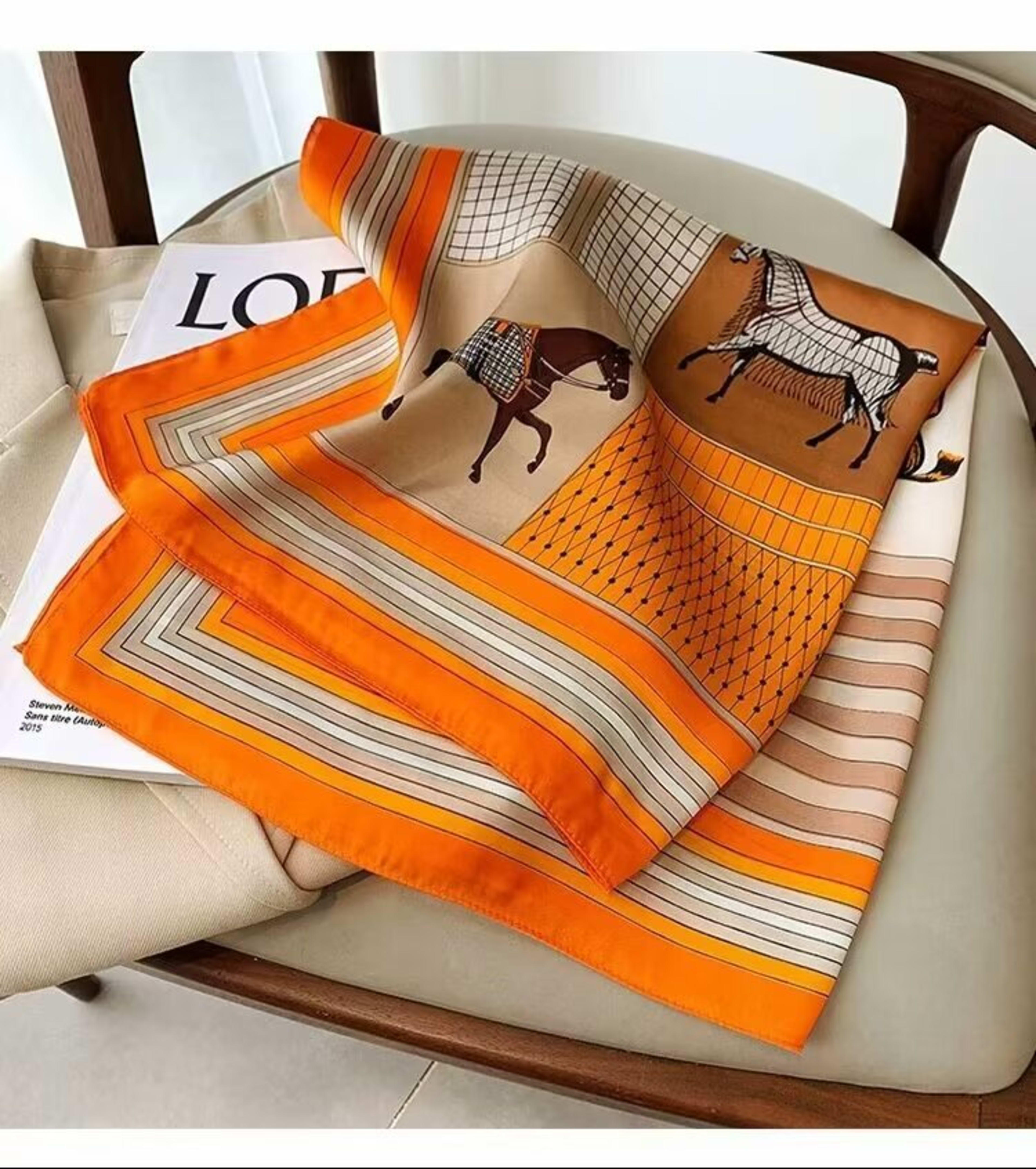 Small Scarf Vintage Printed Silk Scarf For Women 5