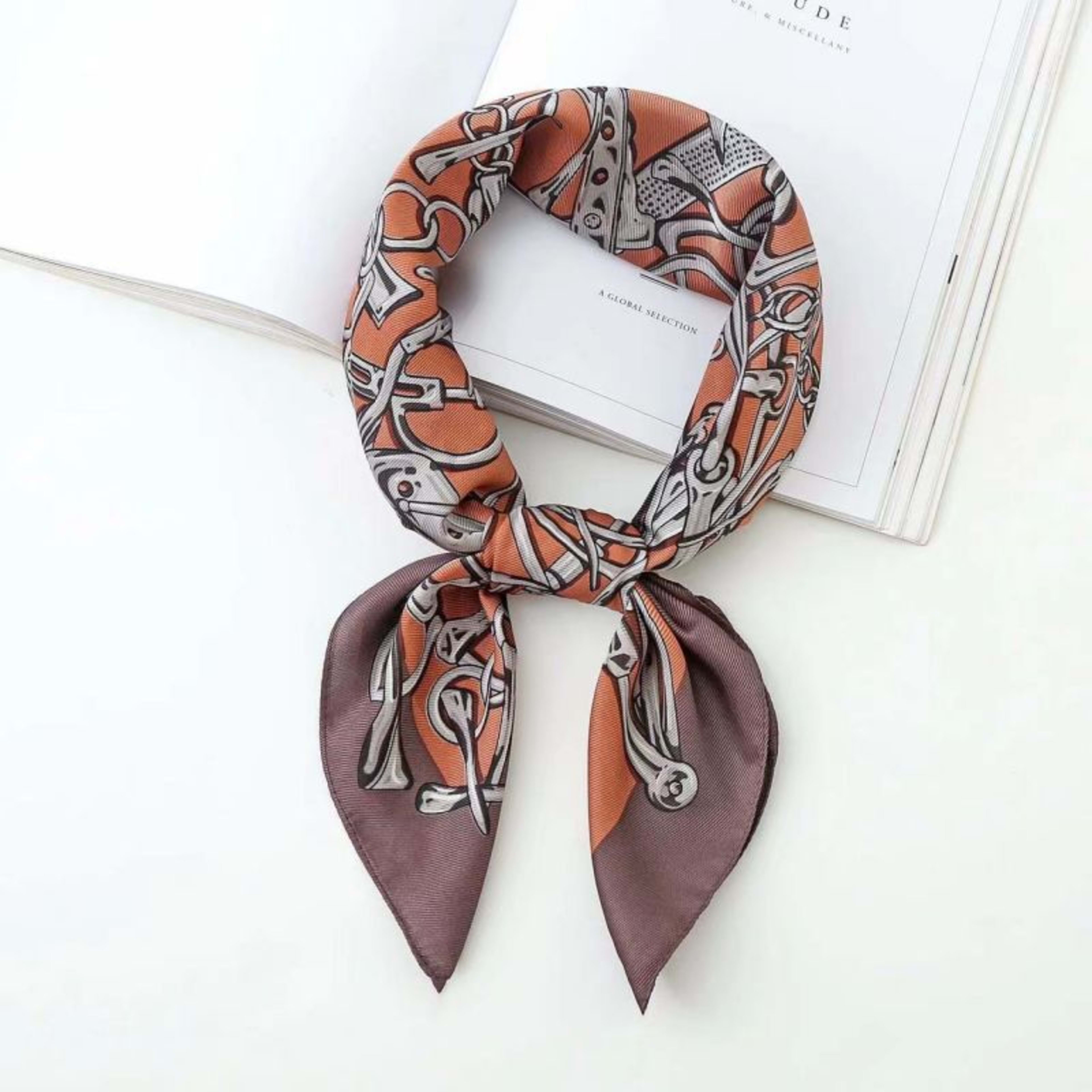 New High-end Twill Silk-look Square Scarf 3