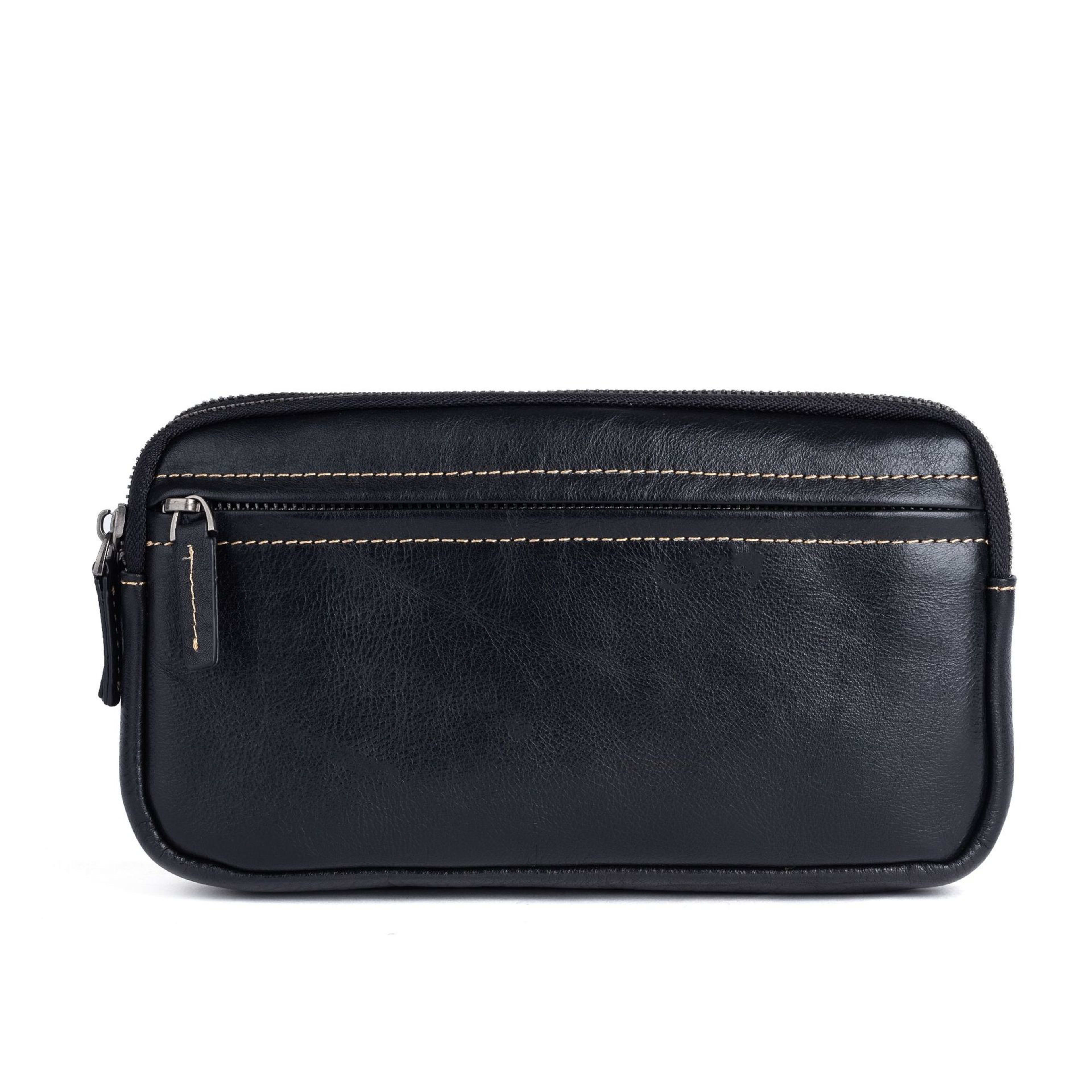 Vertical Model In Square Shape First Layer Cowhide Casual Clutch Men