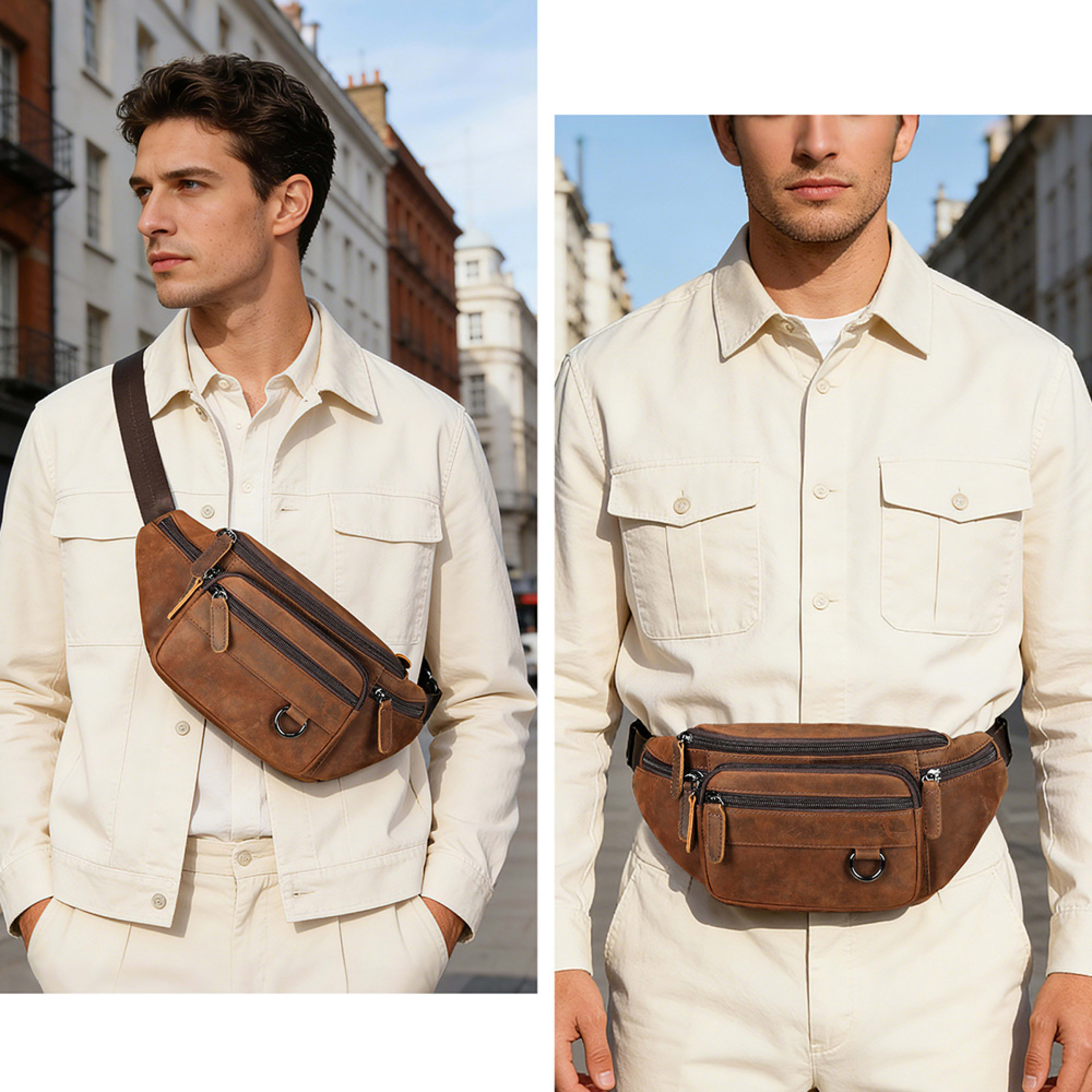 Multifunctional Mens ShoulderCrossbody Waist Bag 8