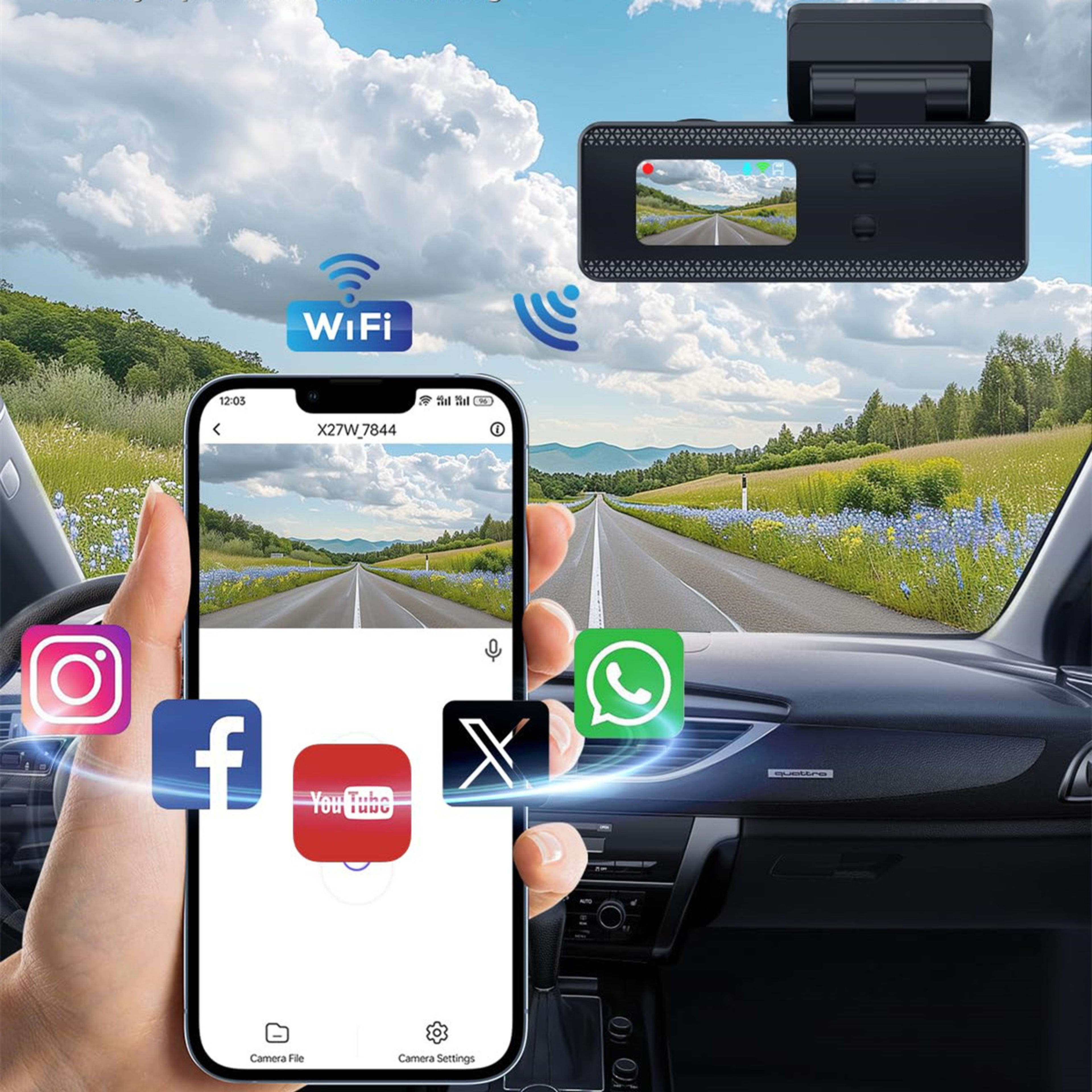 HD WiFi Mobile Phone Interconnection Loop Recording Driving Recorder 3