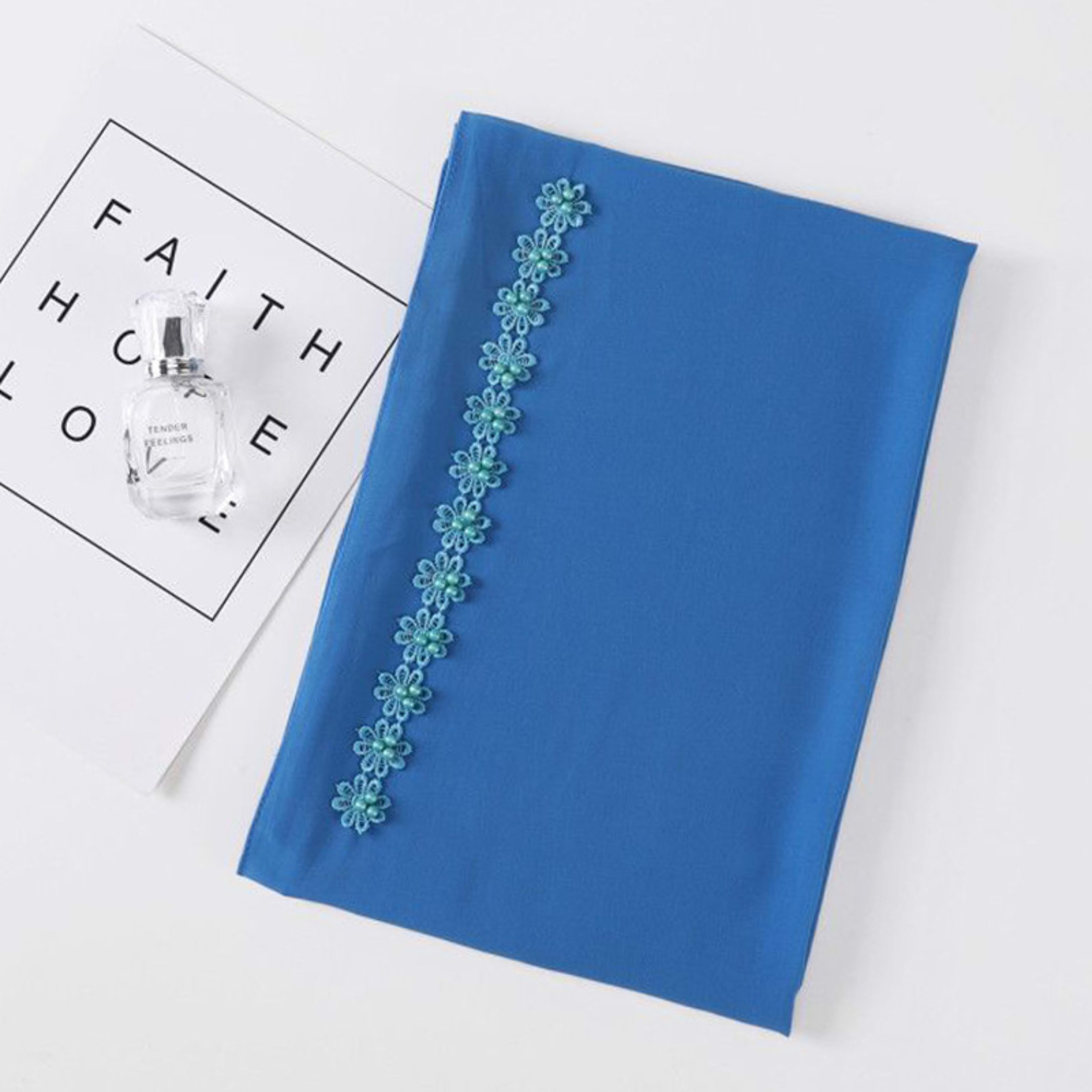 Pearl Chiffon Nail Pearl Decorative Headscarf 5