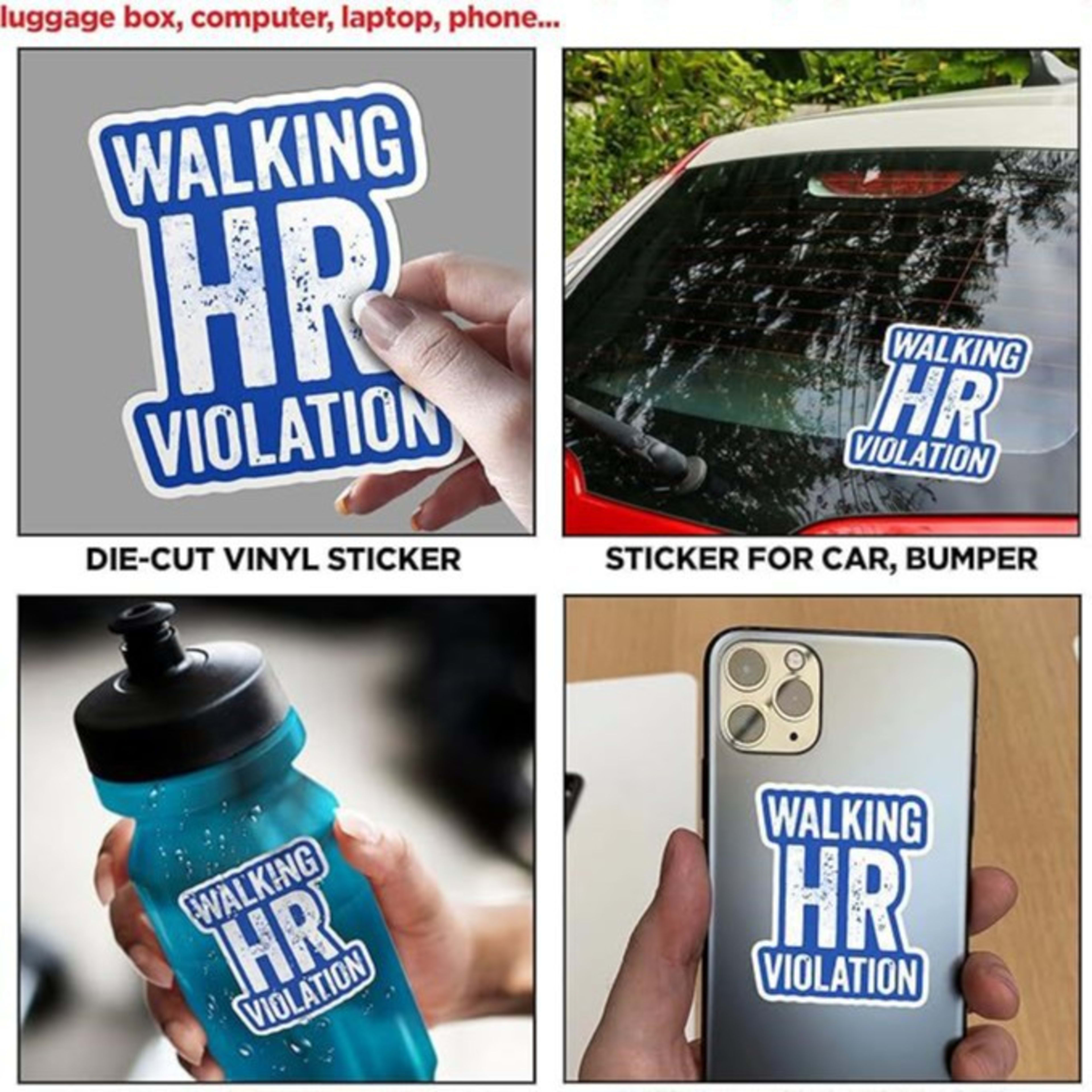 Funny HR Department Door Quote Hard Cap Sticker