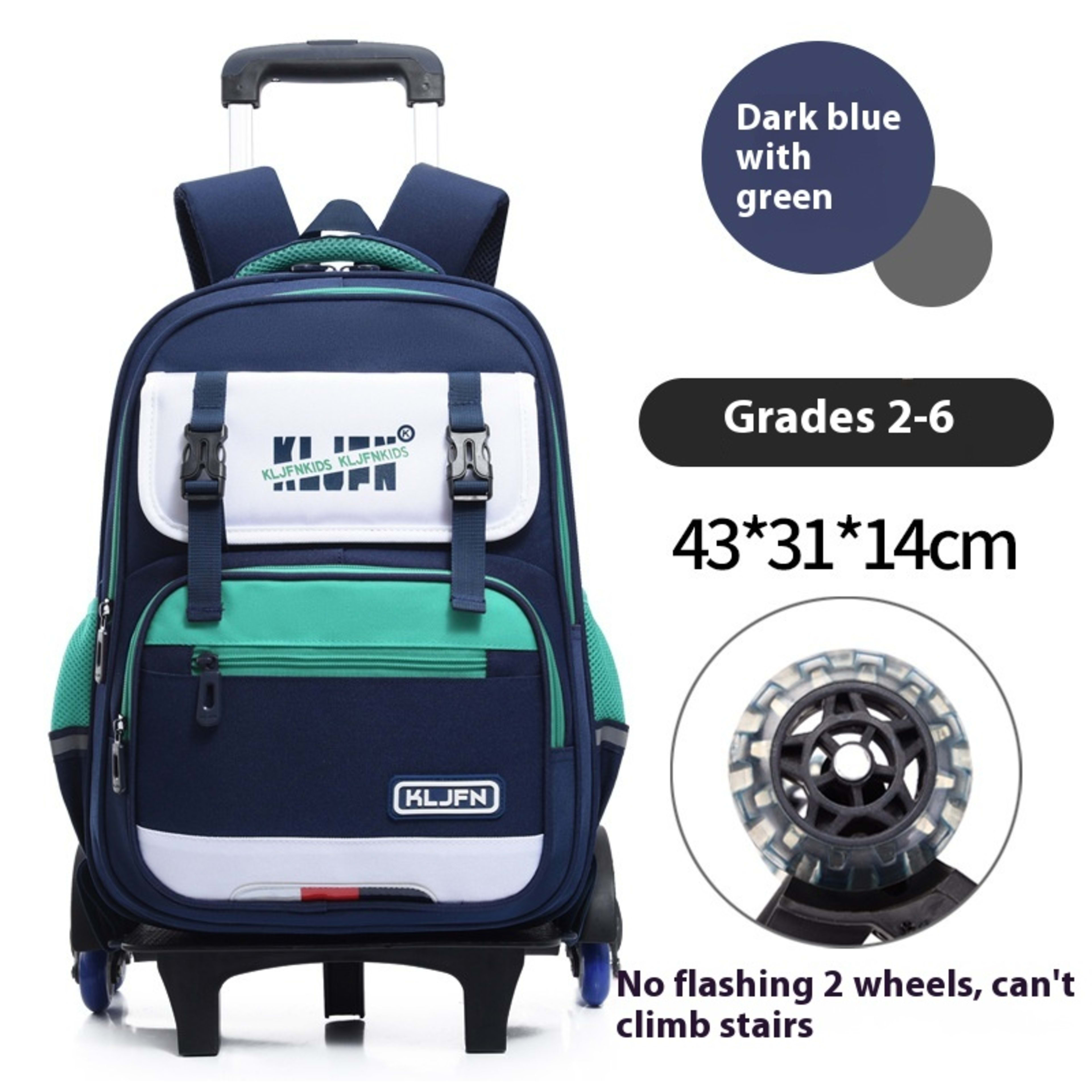 Children's Trolley Lightweight Shoulder Pad Wear-resistant Large Capacity Spine Protection Backpack Waterproof 44