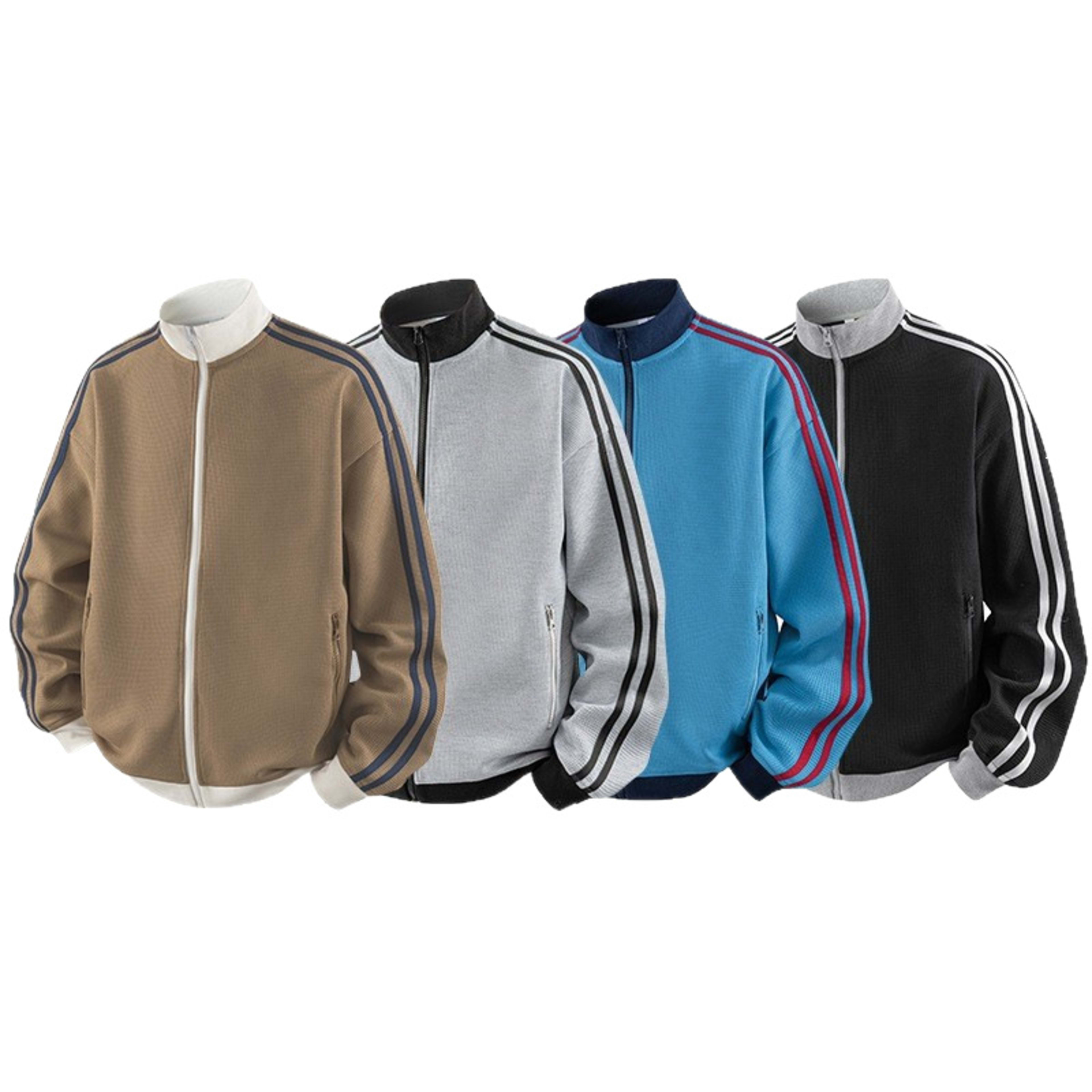 Striped Stand-Neck Preppy-Style Casual Sports Retro Jacket 8