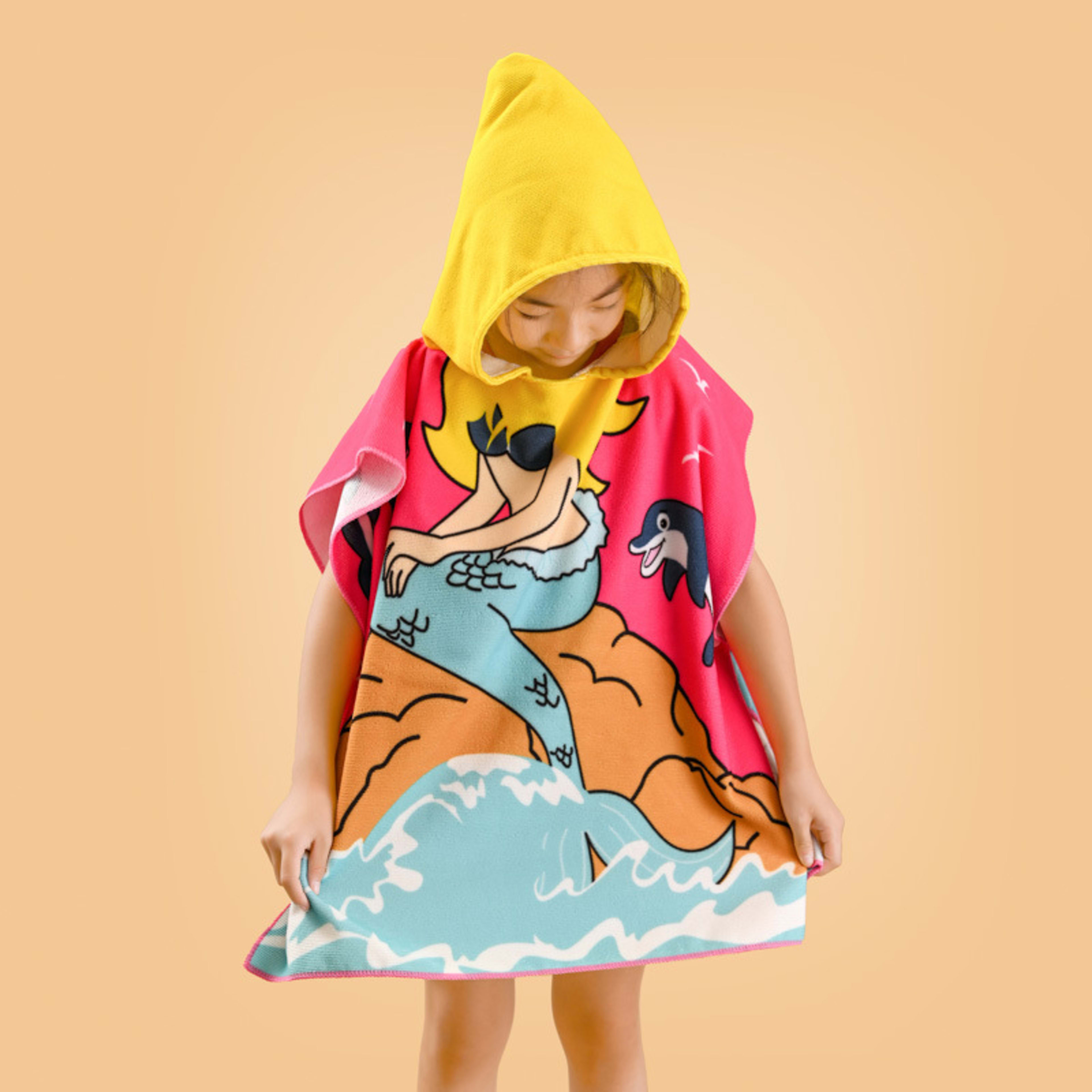 Children's Absorbent Beach Towel Dinosaur Bathrobe 7